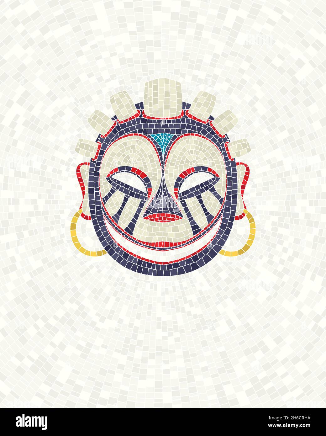 Mosaïque de masque tribal, illustration vectorielle Illustration de Vecteur