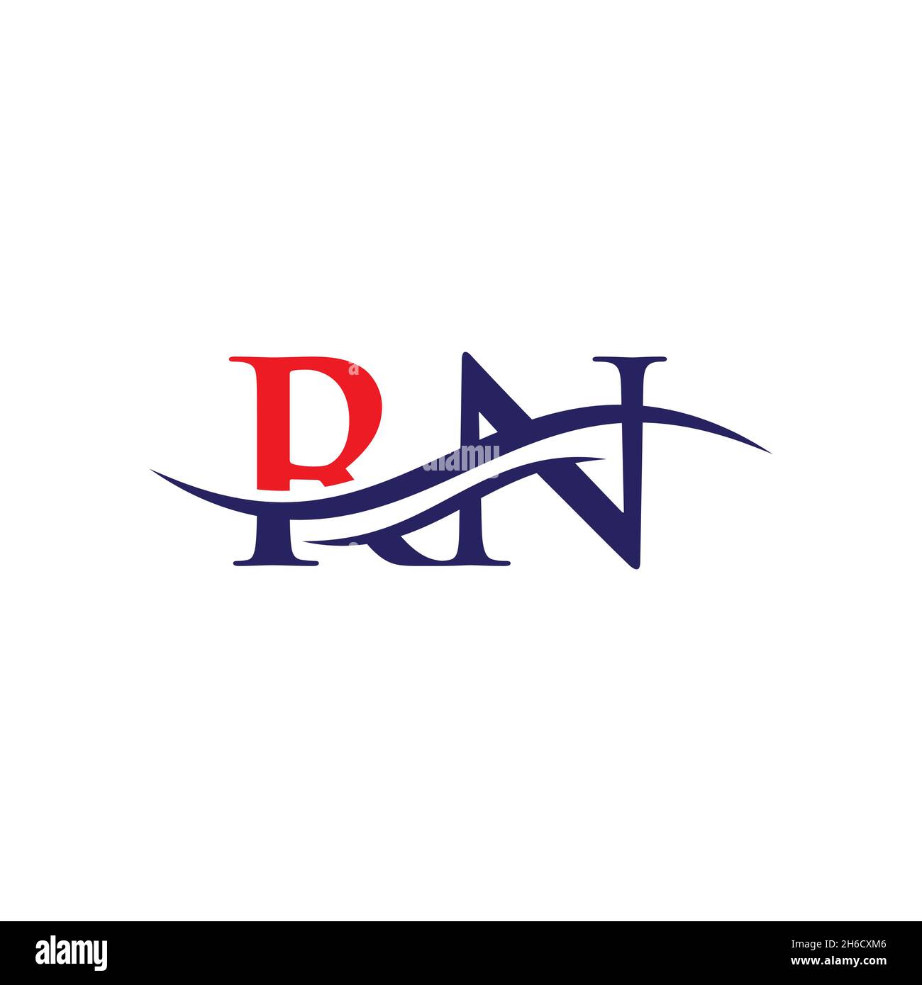 Modèle vectoriel de conception de logo d'affaires de lettre RN initial avec un minimum et moderne tendance.Logo RN pour les entreprises Illustration de Vecteur