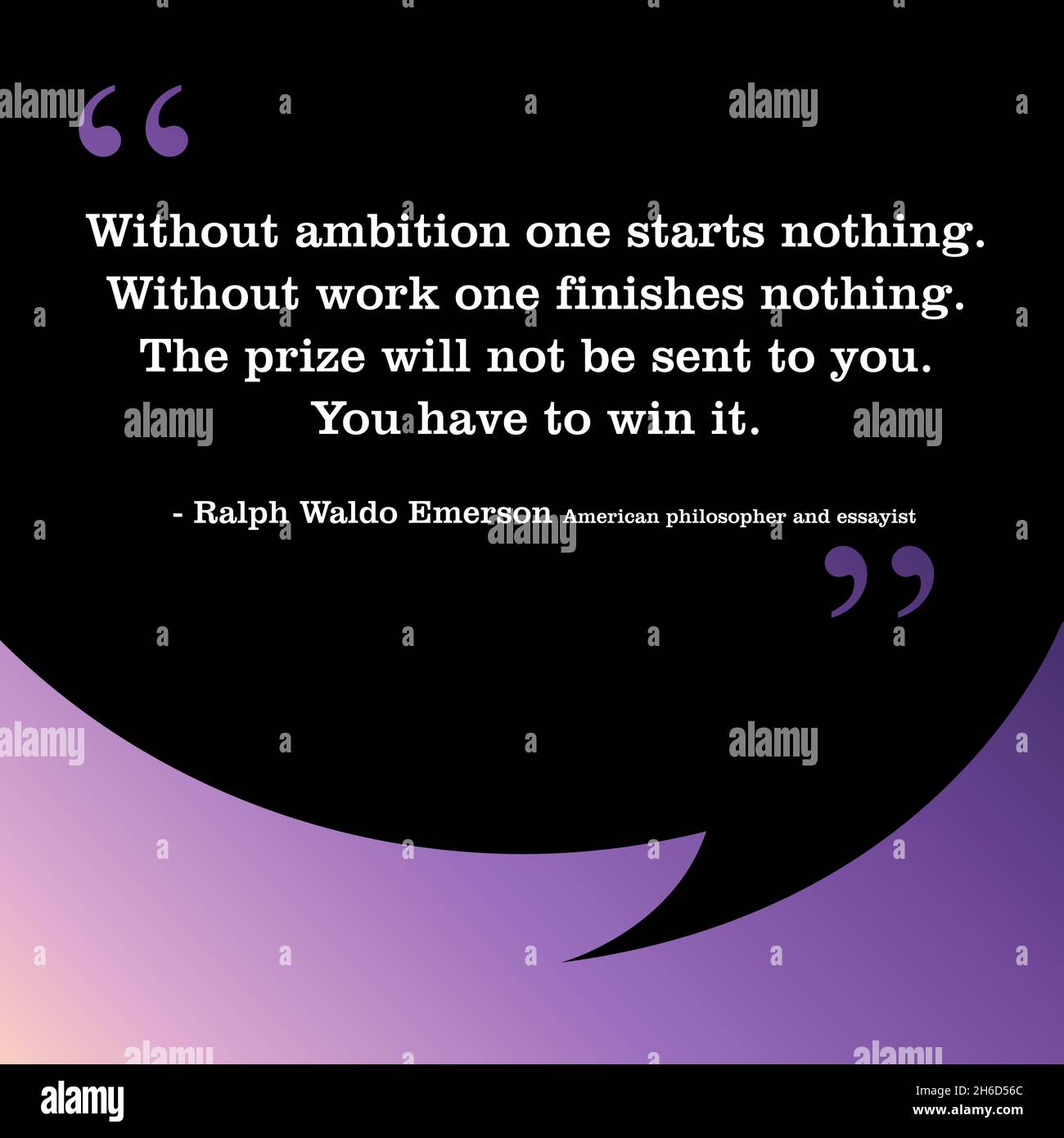 Ambition Travail Et Prix Citation Motivante Symbole De Citation Motivationnelle Pour Les Medias Sociaux Ralph Waldo Emerson 1803 18 Image Vectorielle Stock Alamy