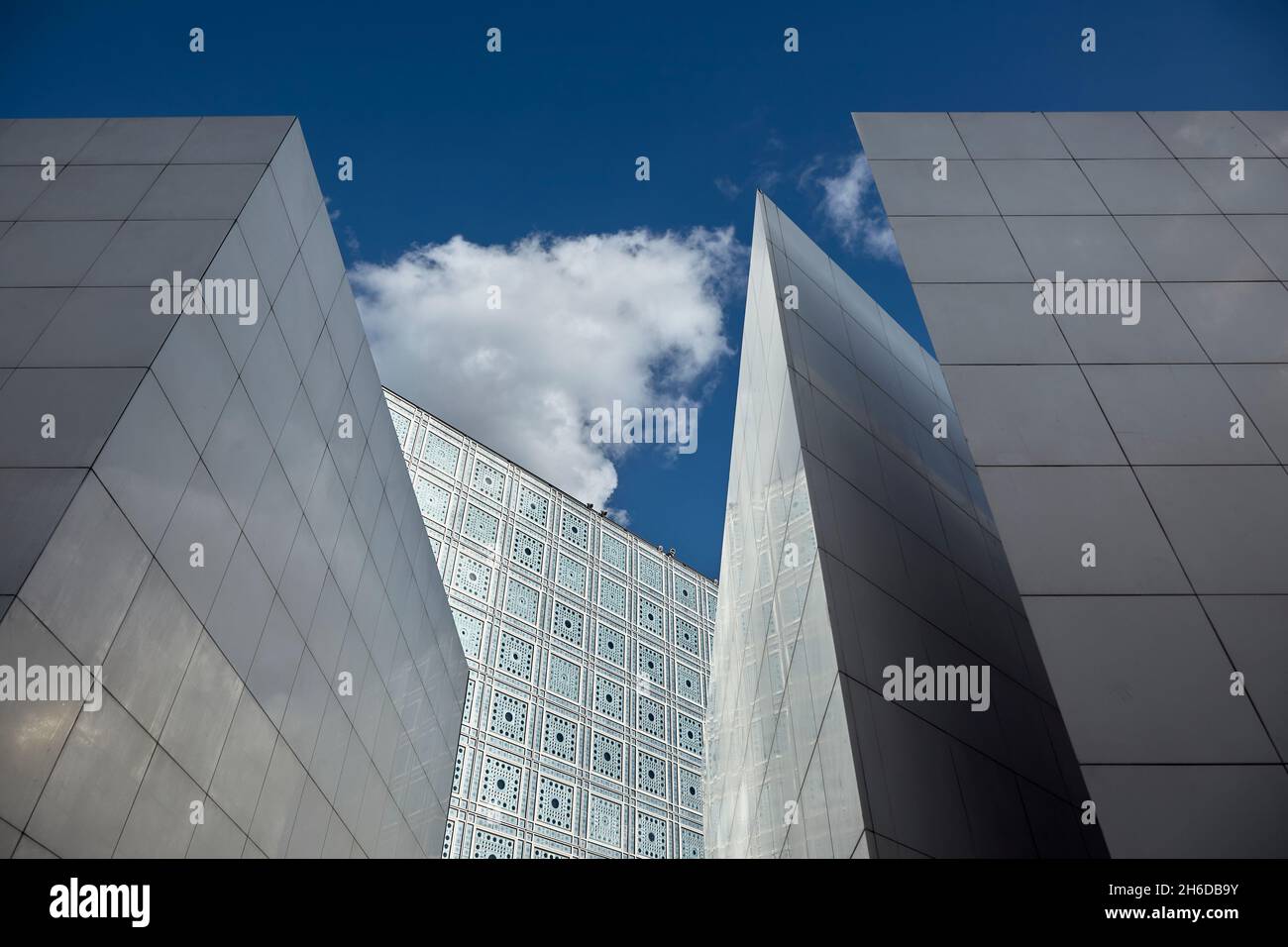 Institut du monde arabe, Institut du monde arabe conçu par l'architecte Jean nouvel, Paris, France. Banque D'Images