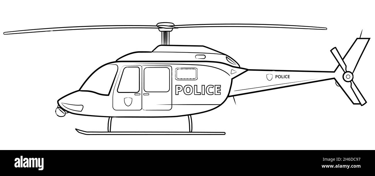 Illustration vectorielle d'un hélicoptère de police classique Illustration de Vecteur