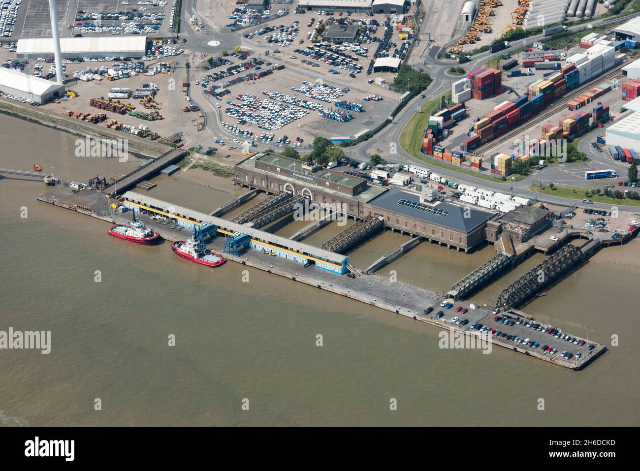 Gare de Tilbury Riverside et stade d'atterrissage flottant, aujourd'hui terminal de croisière international de Londres, Essex, 2018.Terminé en 1924, le SS Empire Windrush a amarré ici en 1948, depuis 1995 il est ouvert pour la croisière de loisir. Banque D'Images
