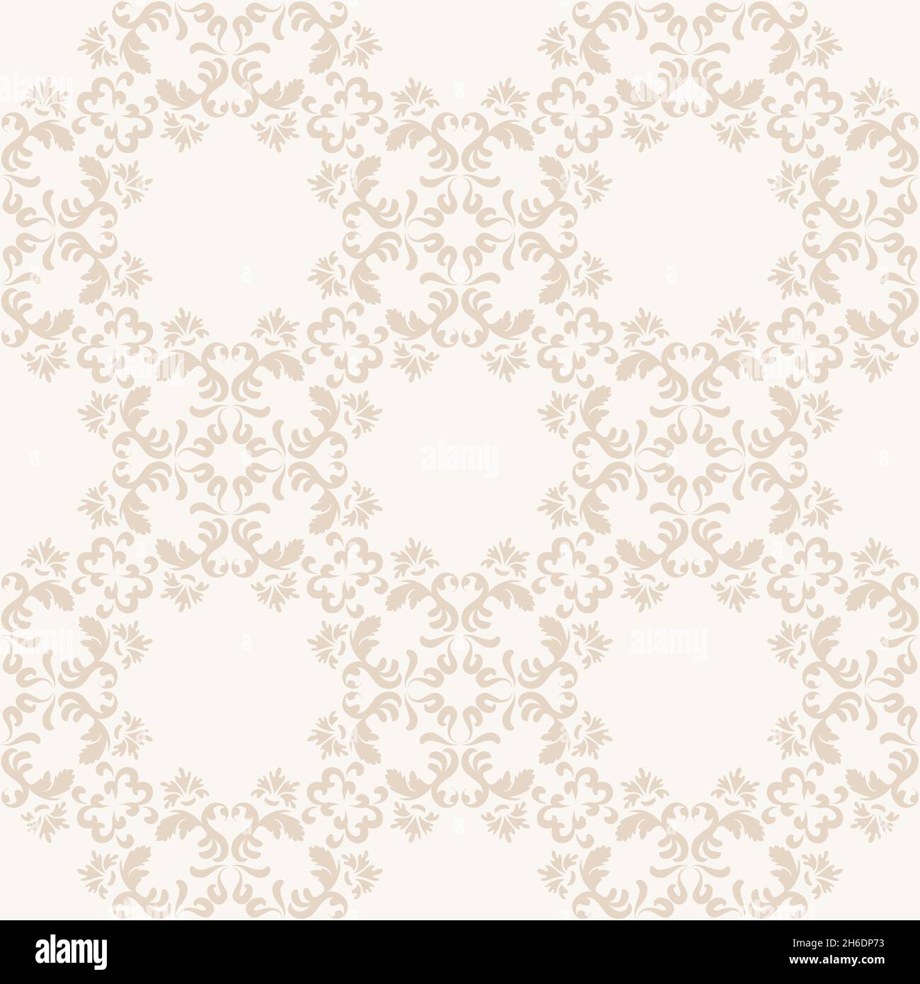 Fond vintage et riche avec motif damassé.Motif baroque sans couture beige.Vecteur.Pour les textiles, le papier peint, les carreaux ou l'emballage. Illustration de Vecteur