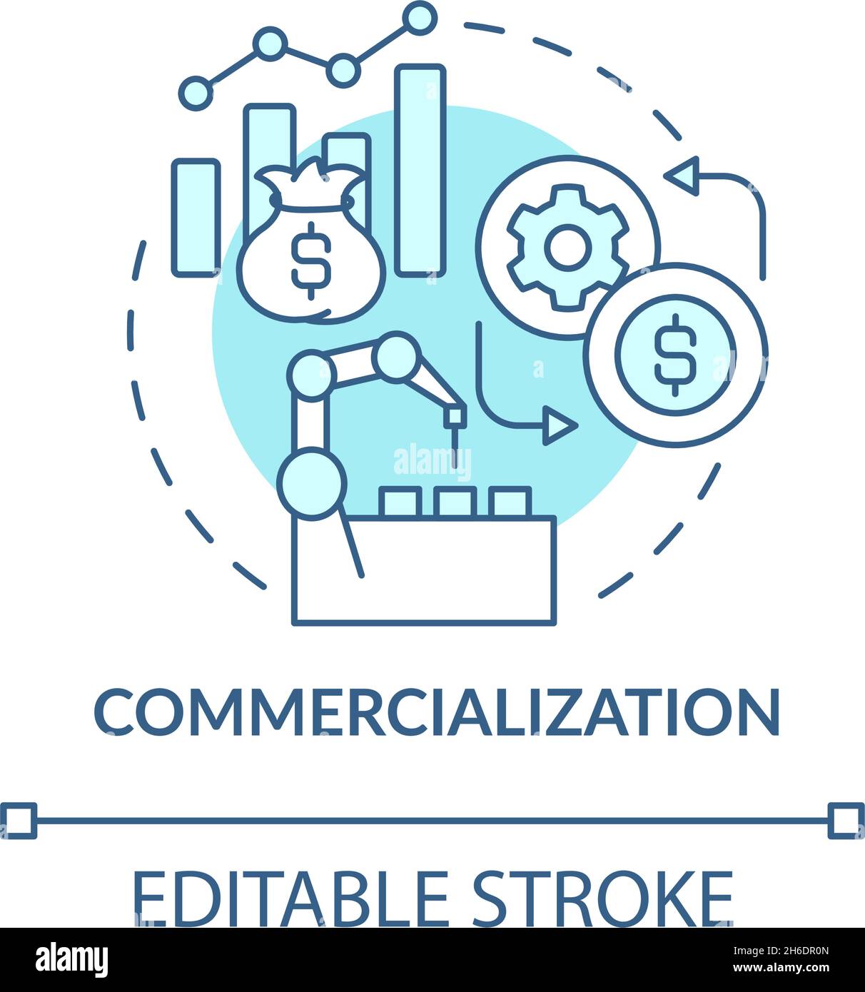 Icône du concept de commercialisation Illustration de Vecteur