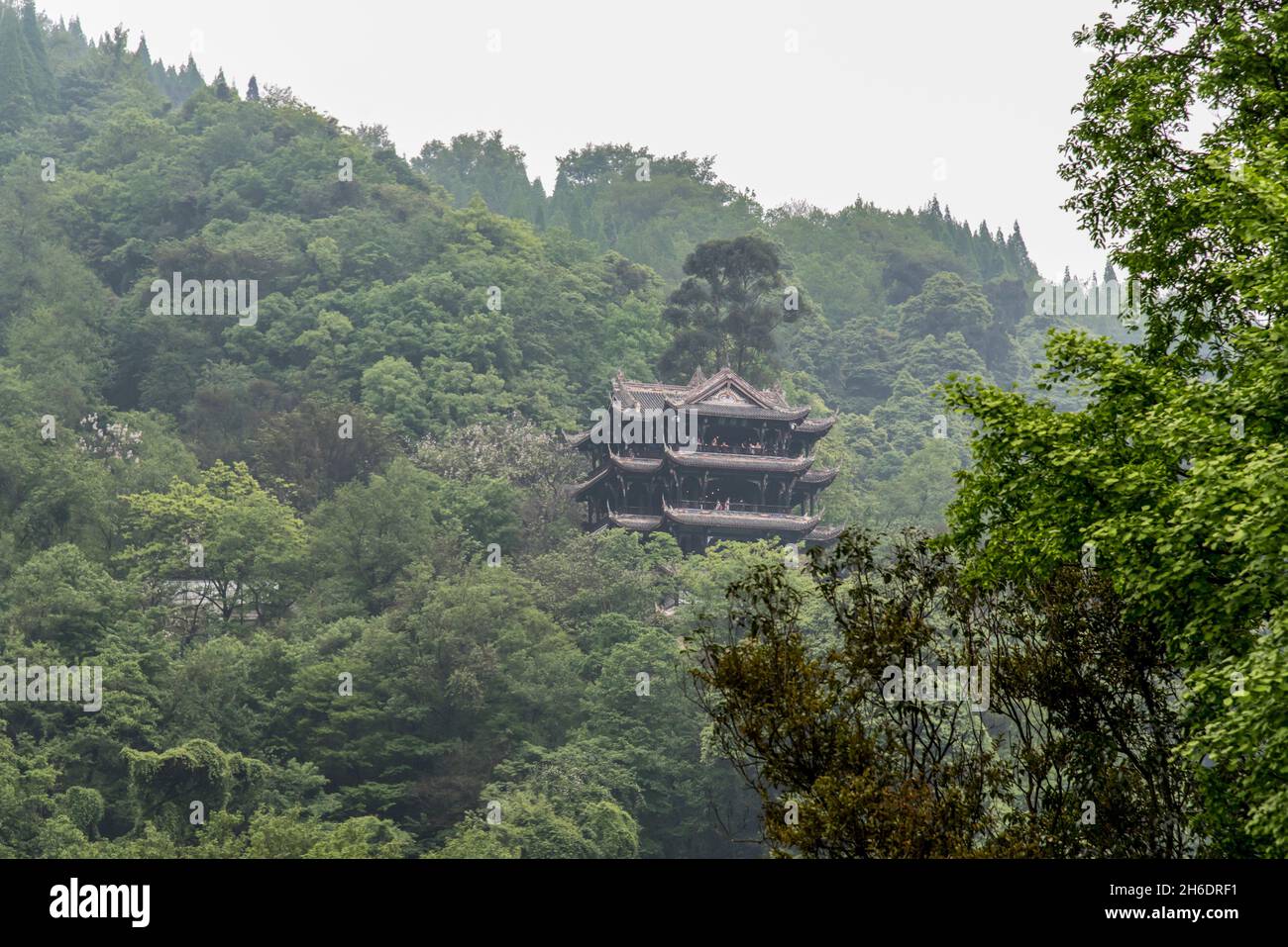 Chine, province du Sichuan, Chengdu City temple building au site d'irrigation Banque D'Images