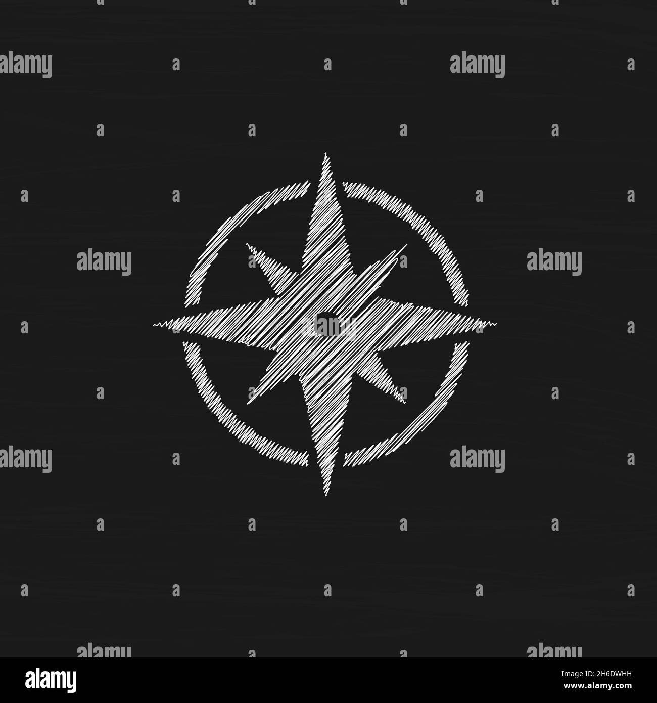 Icône de vecteur d'esquisse du signe de rose du vent.Concept de navigation Illustration de Vecteur