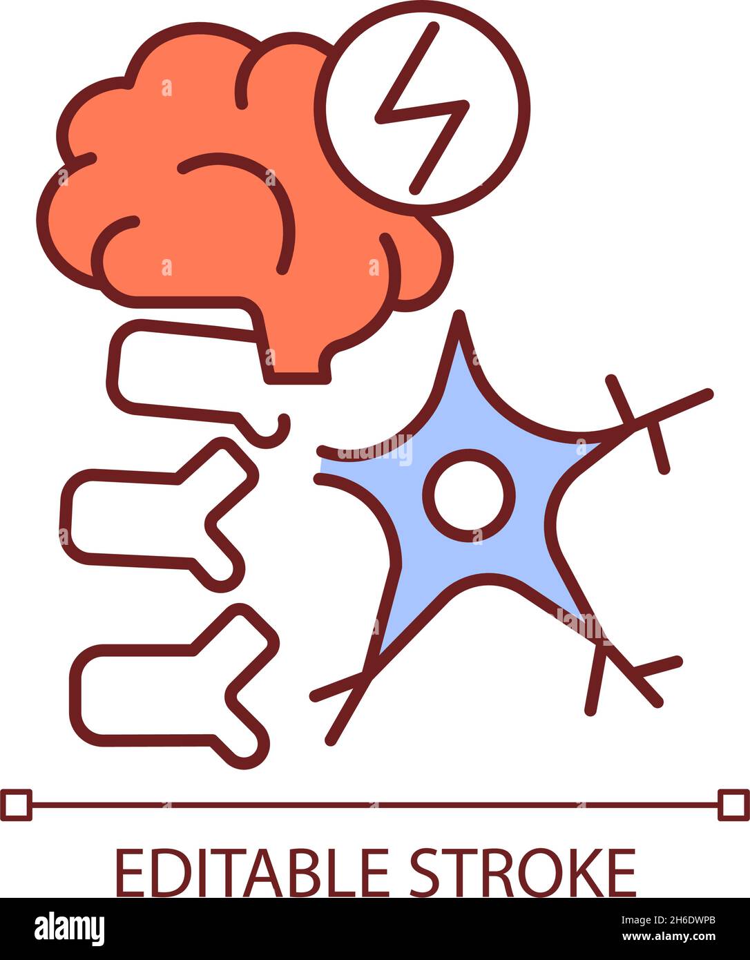 Icône de couleur RVB neuromusculaire Illustration de Vecteur