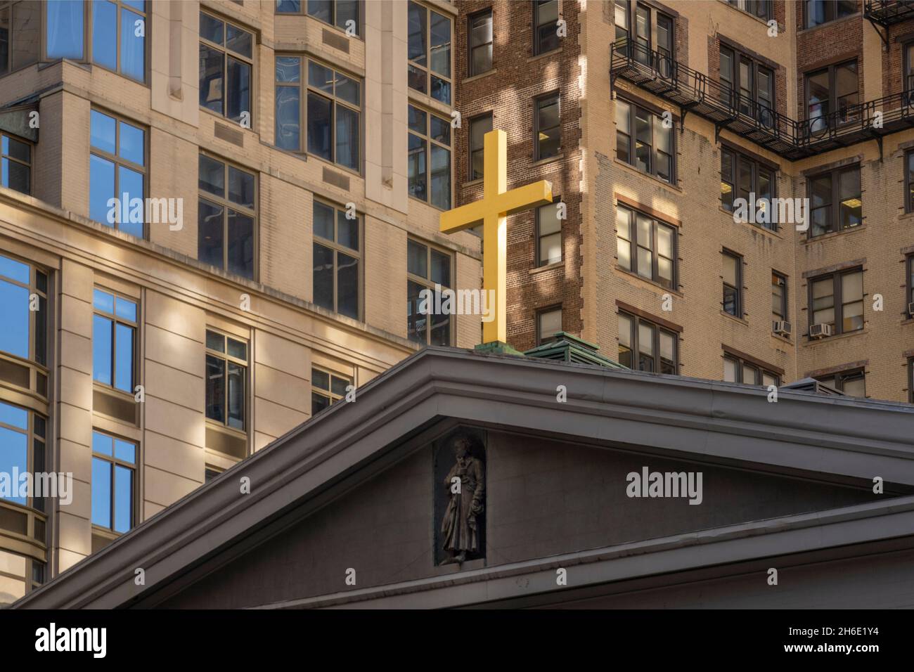 L'église Saint-Pierre dans le quartier financier de Manhattan, New York Banque D'Images