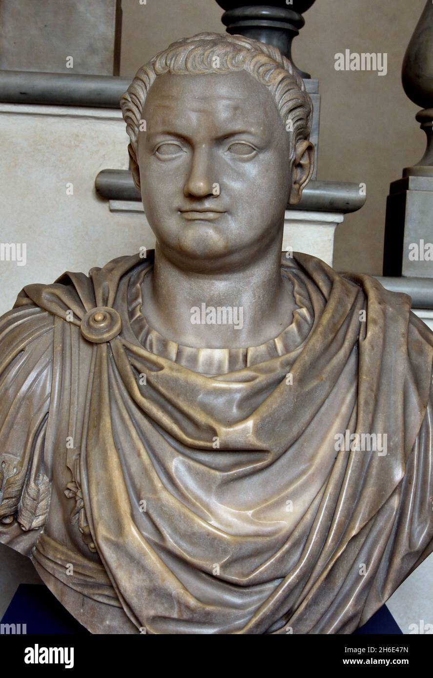 Buste de l'empereur, Trajan par Collino Filippo, 1737- 1800; Collino Ignazio, 1724- 1793 Roman, Rome,Italie, Italien, Banque D'Images