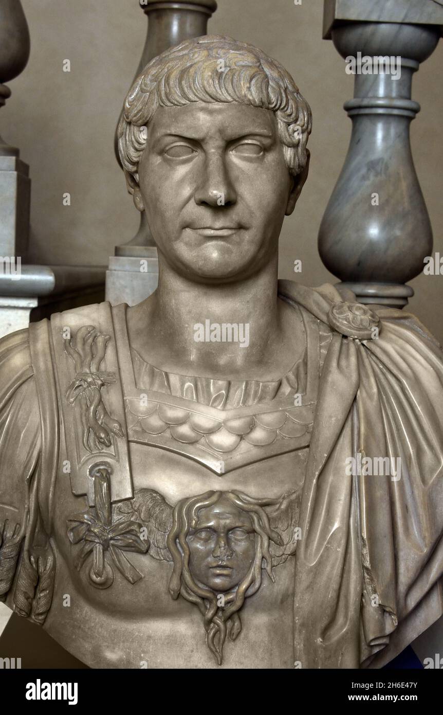 Buste de l'empereur Trajan 1767 - 1768 par Collino Filippo, 1737 - 1800; Collino Ignazio, 1724 - 1793 Roman, Rome,Italie, Italien, Banque D'Images