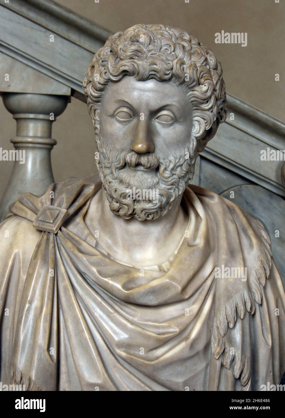 Buste de l'empereur Marcus Aurelius par Collino Filippo, 1737- 1800; Collino Ignazio, 1724- 1793 Roman, Rome,Italie, Italien, Banque D'Images