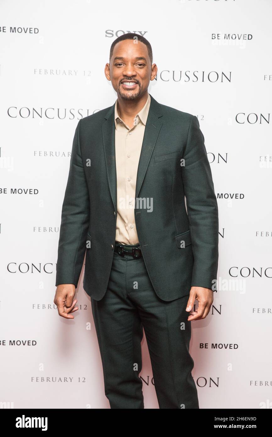 Will Smith assiste à la projection privée de Londres de son film commotion Banque D'Images