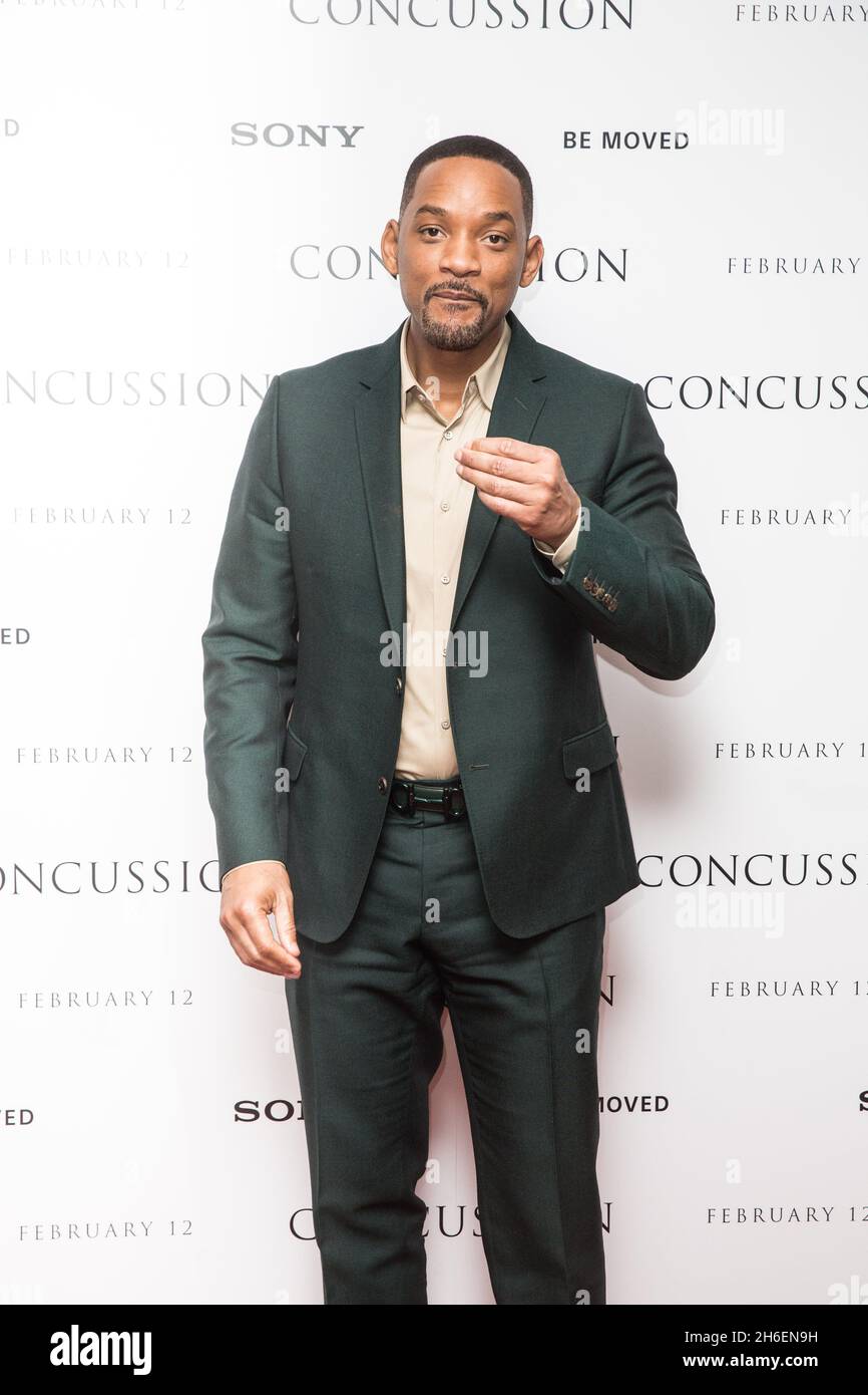 Will Smith assiste à la projection privée de Londres de son film commotion Banque D'Images