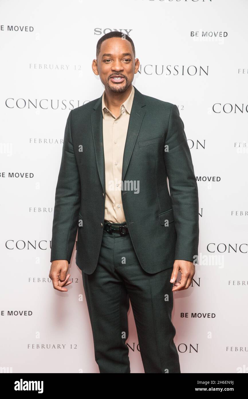 Will Smith assiste à la projection privée de Londres de son film commotion Banque D'Images