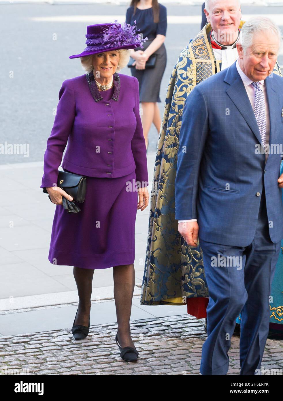 La Reine, chef du Commonwealth, duc d'Édimbourg, prince de Galles et duchesse de Cornwall, le prince Harry, duc d'York et comte de Wessex ont assisté au service du Commonwealth à l'abbaye de Westminster le jour du Commonwealth Banque D'Images