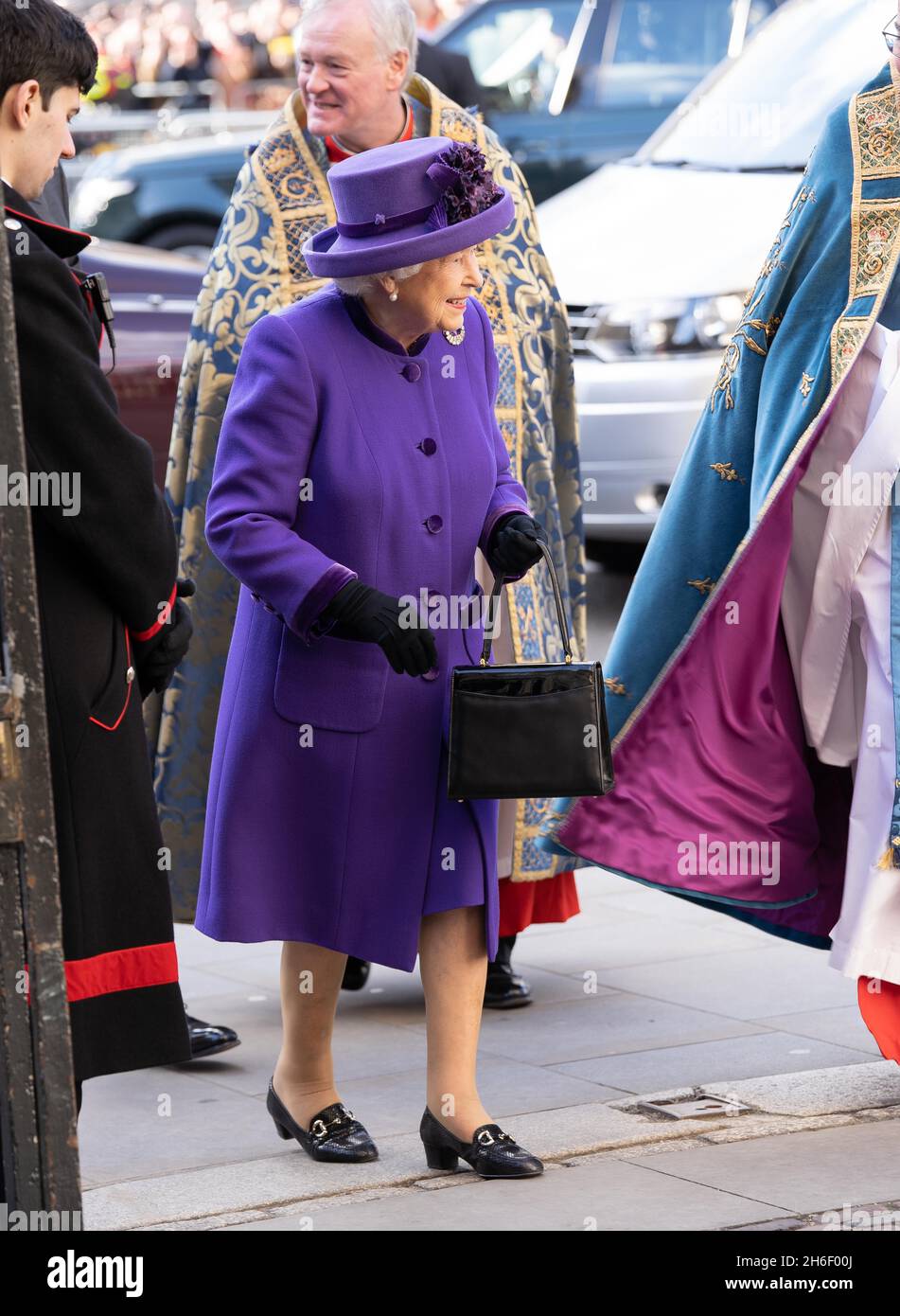 La Reine assiste au service du Commonwealth à l'abbaye de Westminster le jour du Commonwealth Banque D'Images