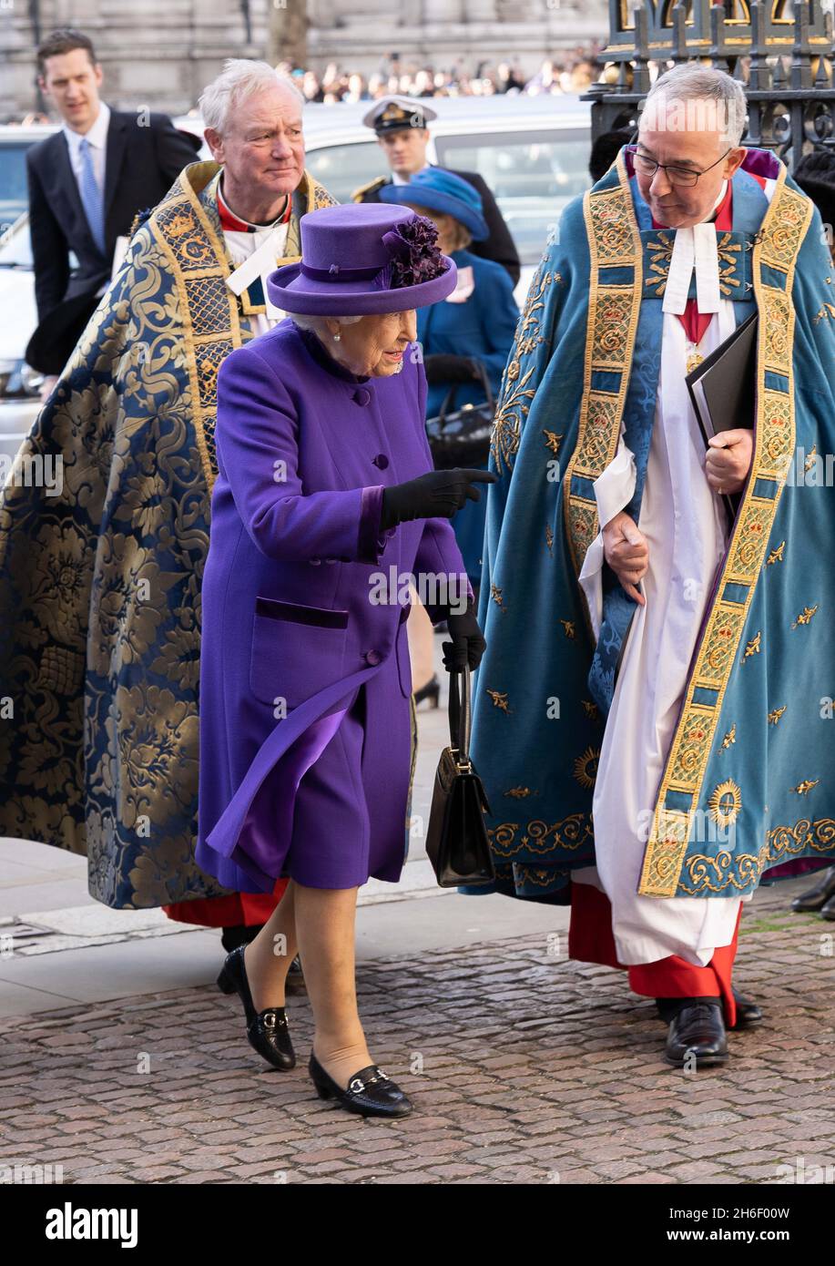 La Reine assiste au service du Commonwealth à l'abbaye de Westminster le jour du Commonwealth Banque D'Images