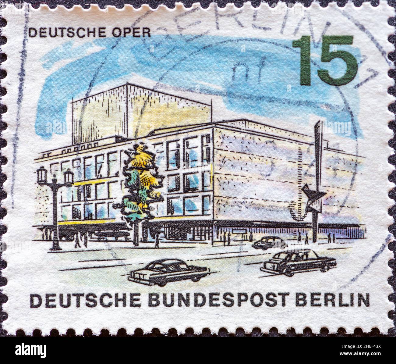 ALLEMAGNE, Berlin - VERS 1965: Timbre-poste d'Allemagne, Berlin montrant une série le nouveau Berlin: Opéra allemand Banque D'Images