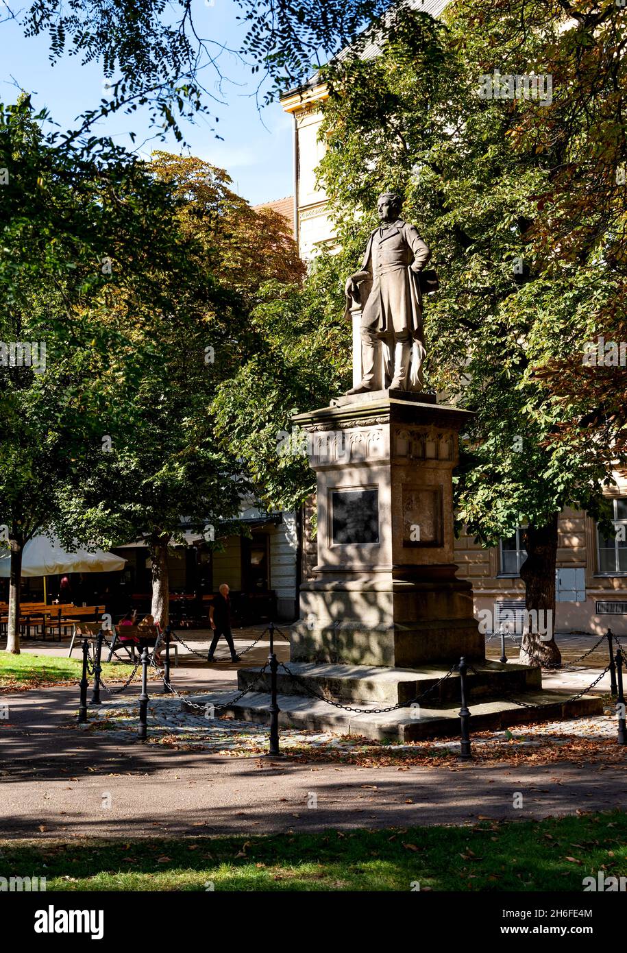 Le monument Martin Kopecky se trouve dans le parc Kopeckeho Sady, à Pilsen, en République tchèque. Banque D'Images