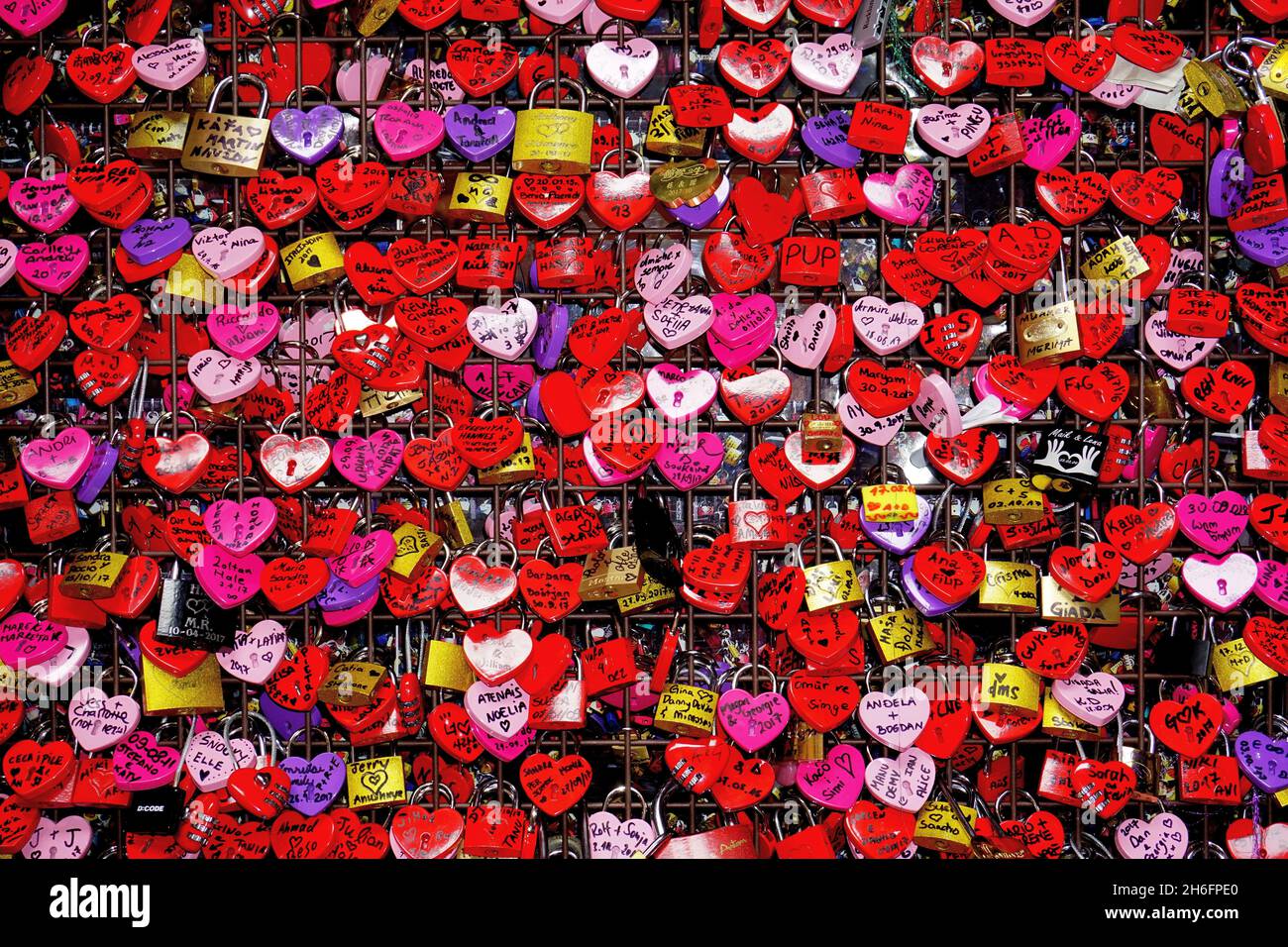 J'adore les cadenas à côté de la maison de Juliette.Vérone, Italie Banque D'Images