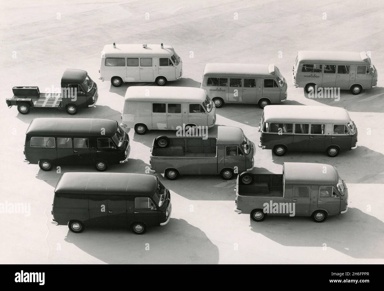 La gamme de versions de FIAT 238 Van, Italie 1967 Banque D'Images