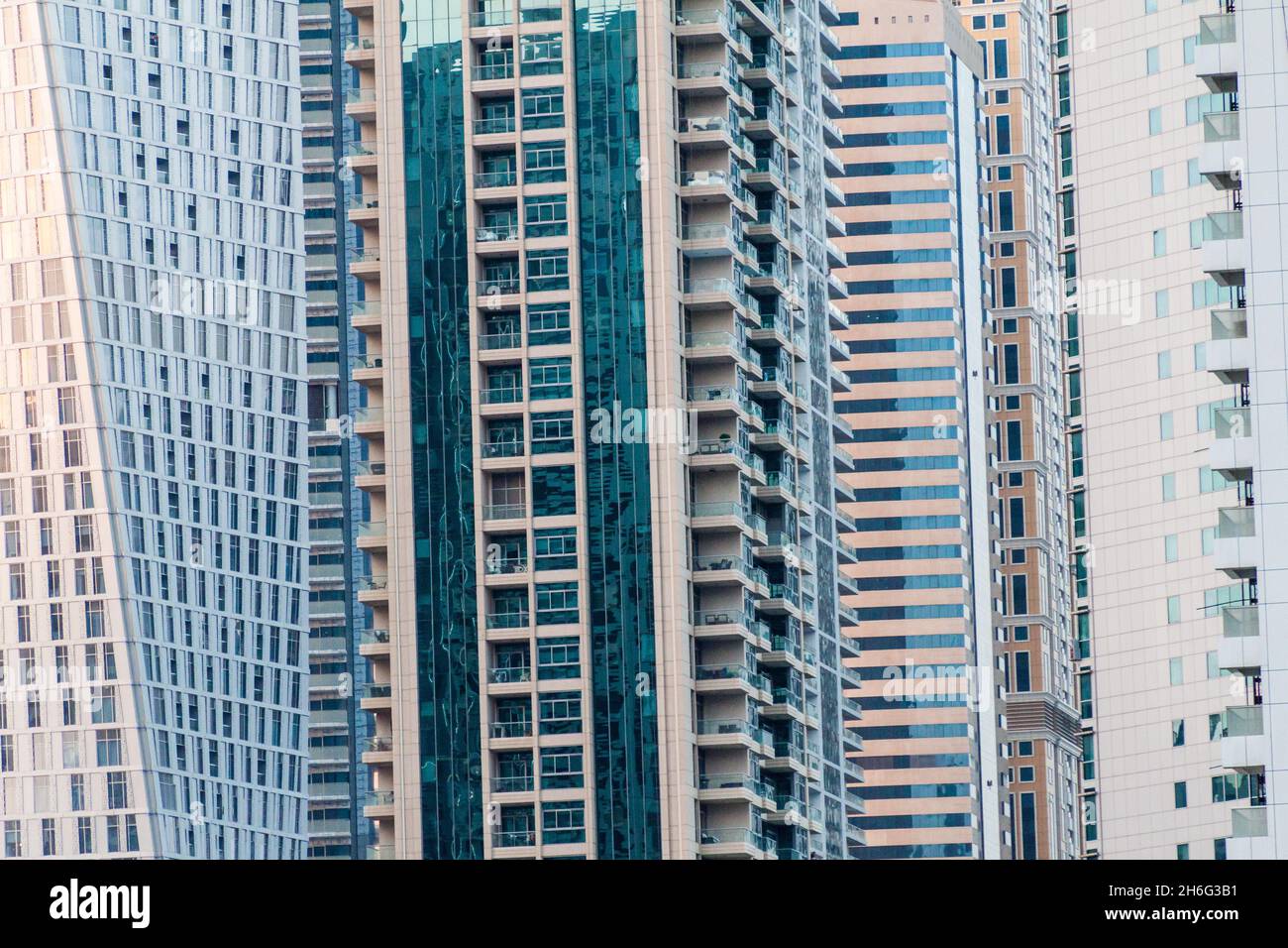 Bâtiments en hauteur de Dubai Marina, Émirats Arabes Unis Banque D'Images