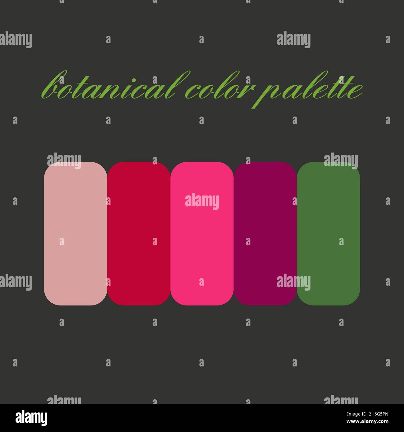 Palette de couleurs botaniques en fleur de fuchsia, illustration vectorielle.Palettes de couleurs tendance.Nuances de couleurs idées de décoration.Fabrication. Illustration de Vecteur