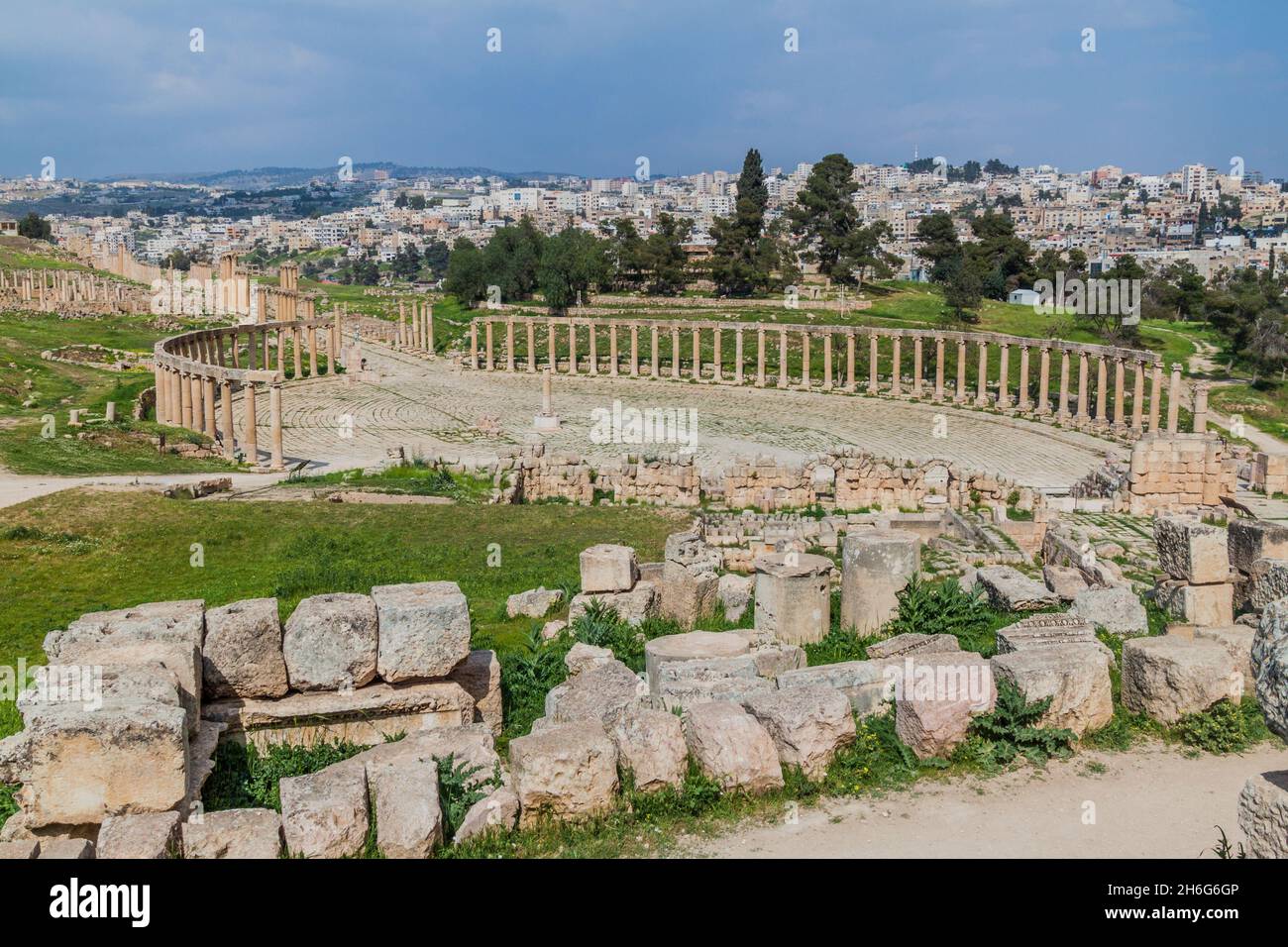 Forum de l'ancienne ville de Jerash, Jordanie Banque D'Images