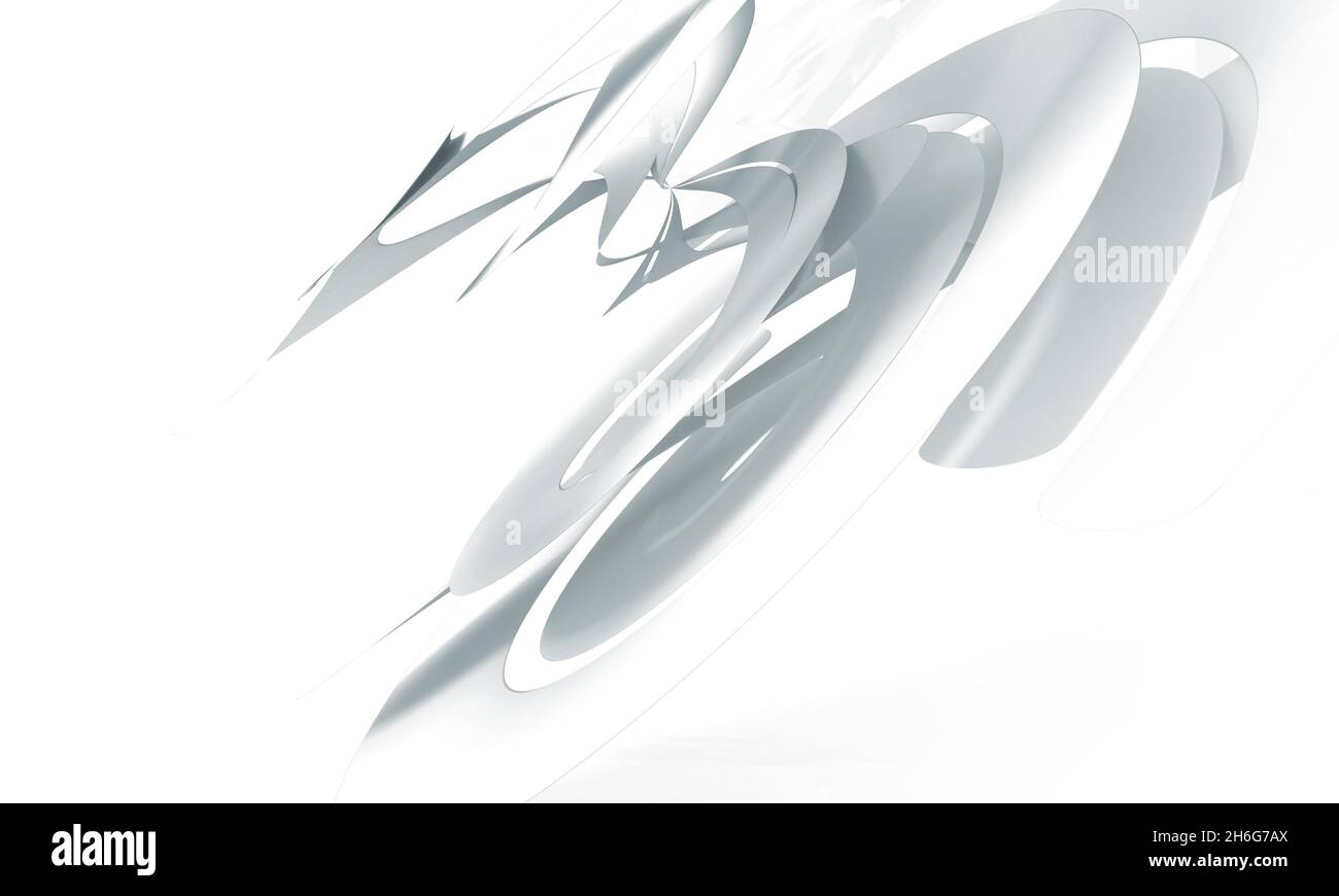 Arrière-plan numérique abstrait avec objet en spirale, illustration de rendu 3d Banque D'Images