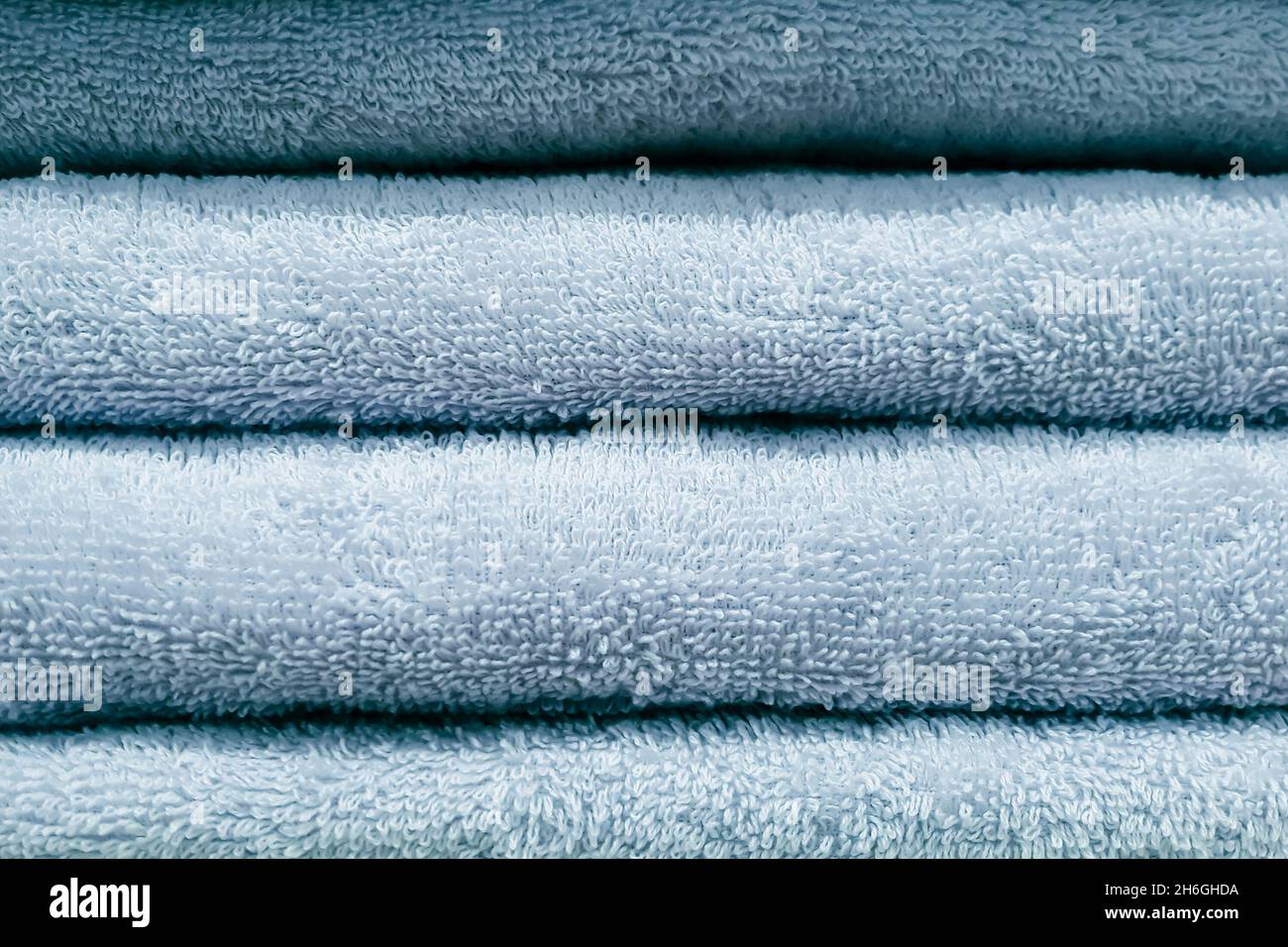 Pile de serviettes de bain.Textiles domestiques pour les soins de spa.Tissu doux et doux. Banque D'Images