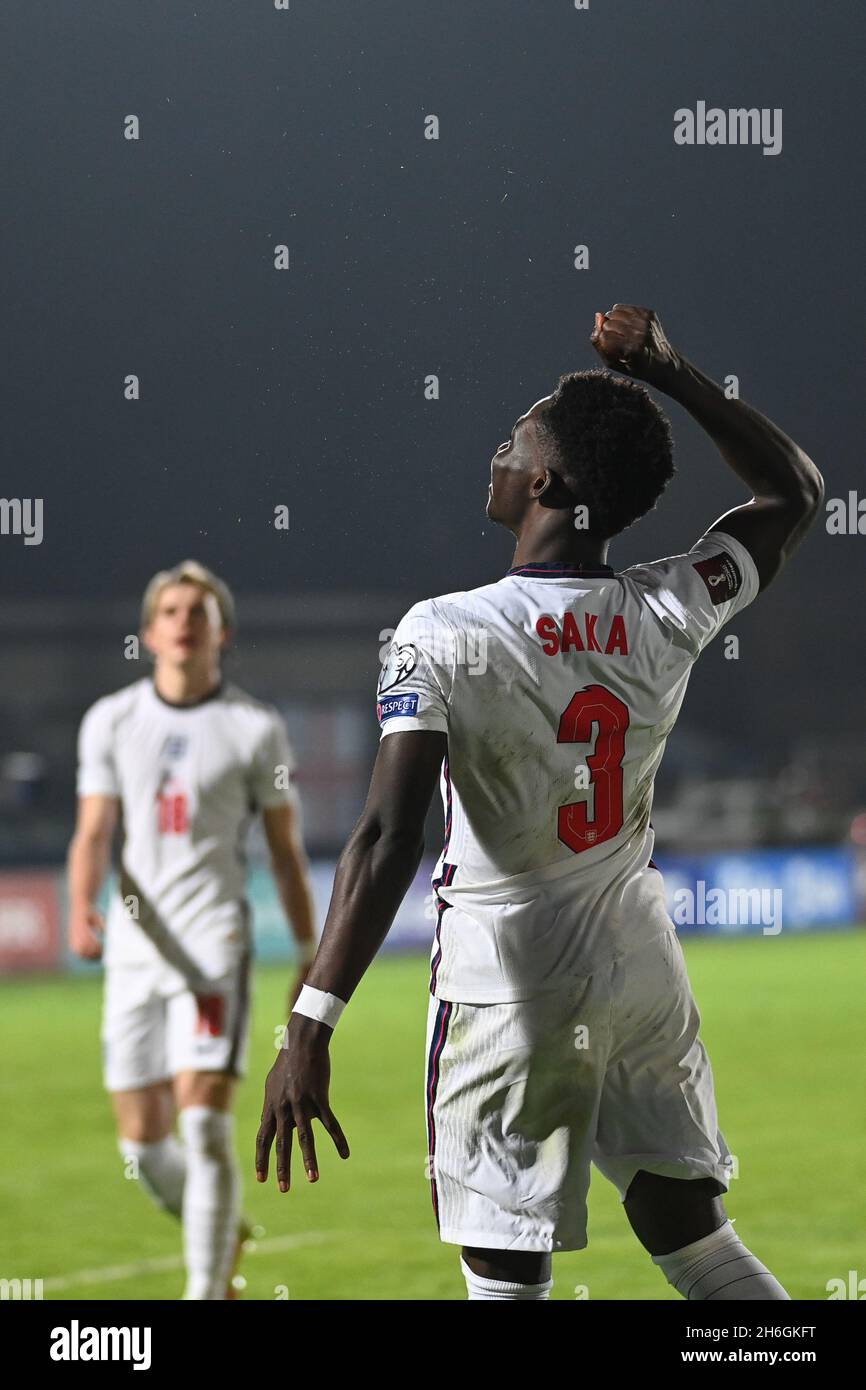 Saka fête pendant le Panamerican tennis Center, coupe du monde de la FIFA à Saint-Marin, République de Saint-Marin, novembre 15 2021 Banque D'Images