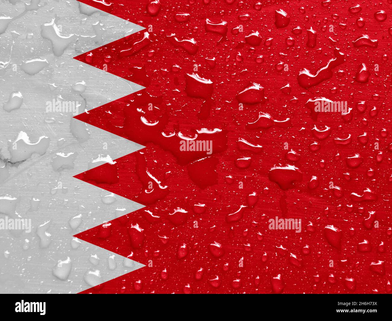 Drapeau de Bahreïn avec gouttes de pluie Banque D'Images