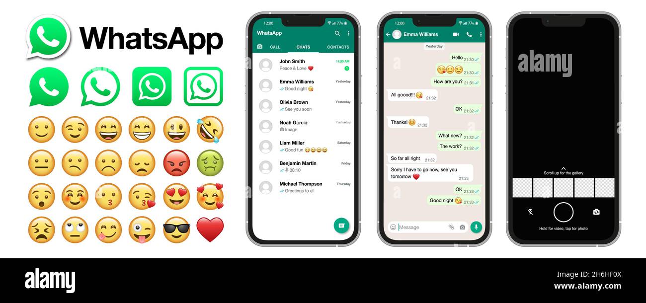 Modèle de maquette de la page mobile de WhatsApp au format vectoriel Illustration de Vecteur
