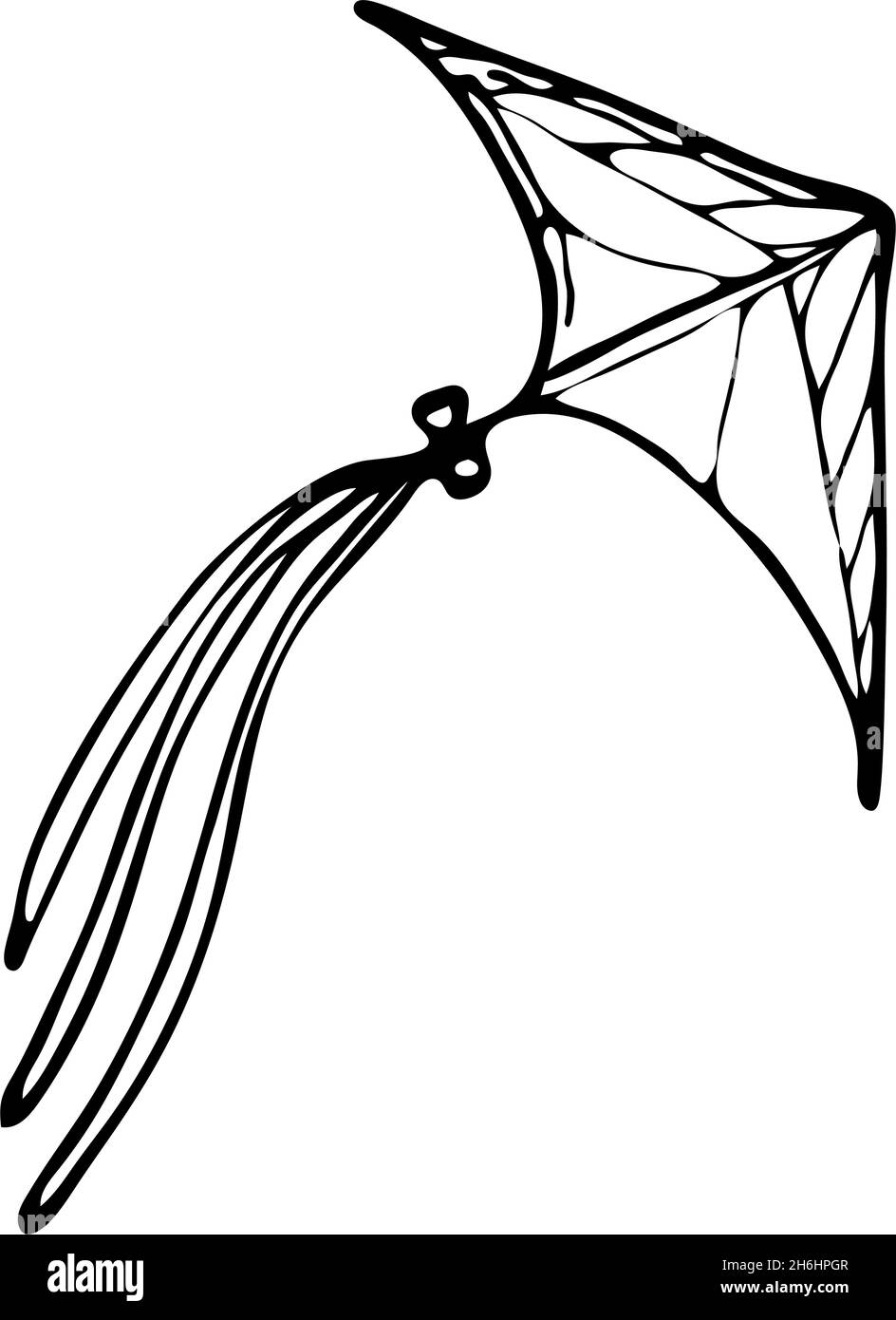 Icône de contour kite doodle dessinée à la main.Illustration vectorielle du cerf-volant pour l'impression, le Web, les mobiles et les infographies isolées sur fond blanc. Illustration de Vecteur