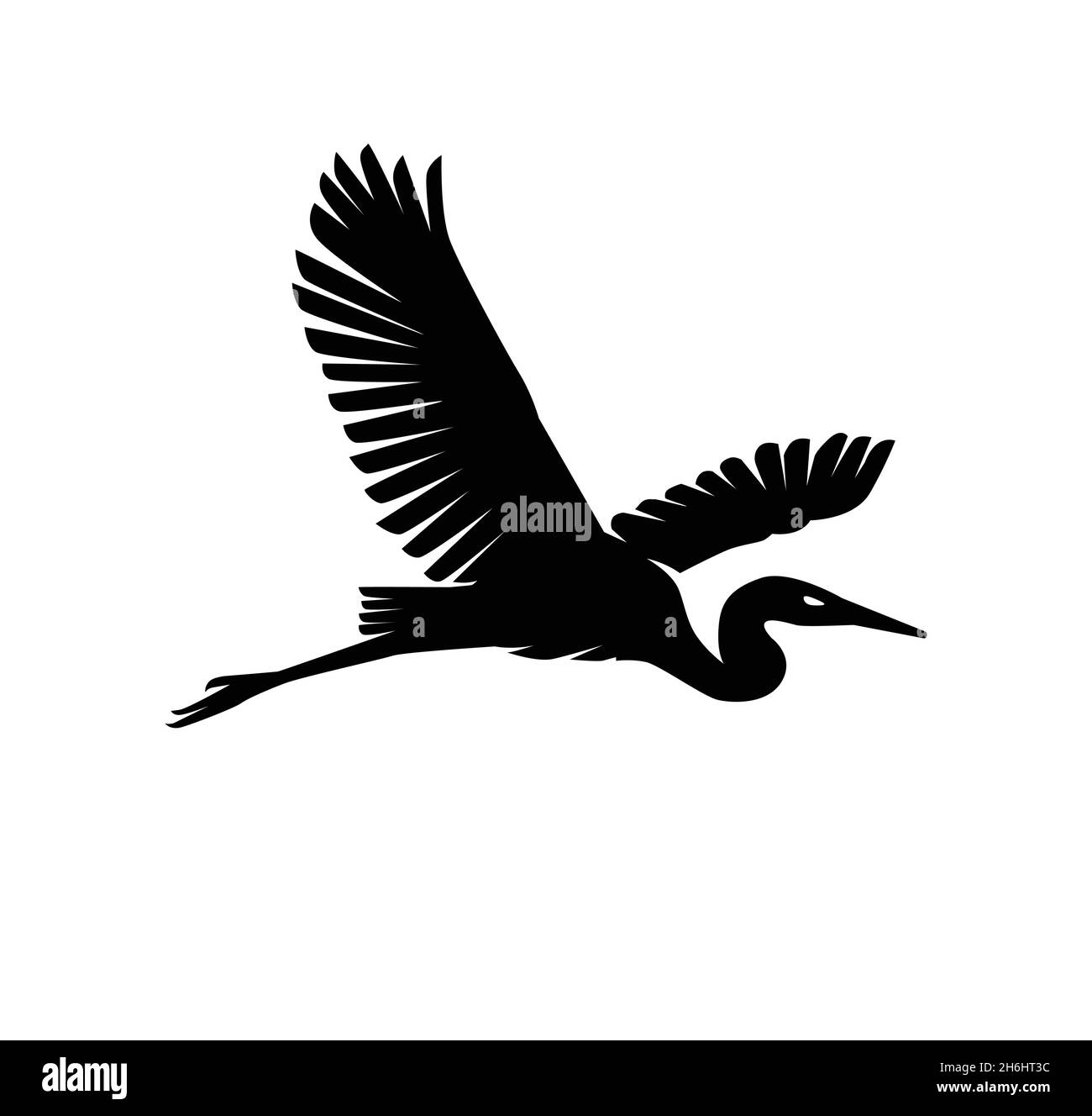 Heron et Stork Bird Silhouettes, illustration de la conception de vecteur d'art Illustration de Vecteur