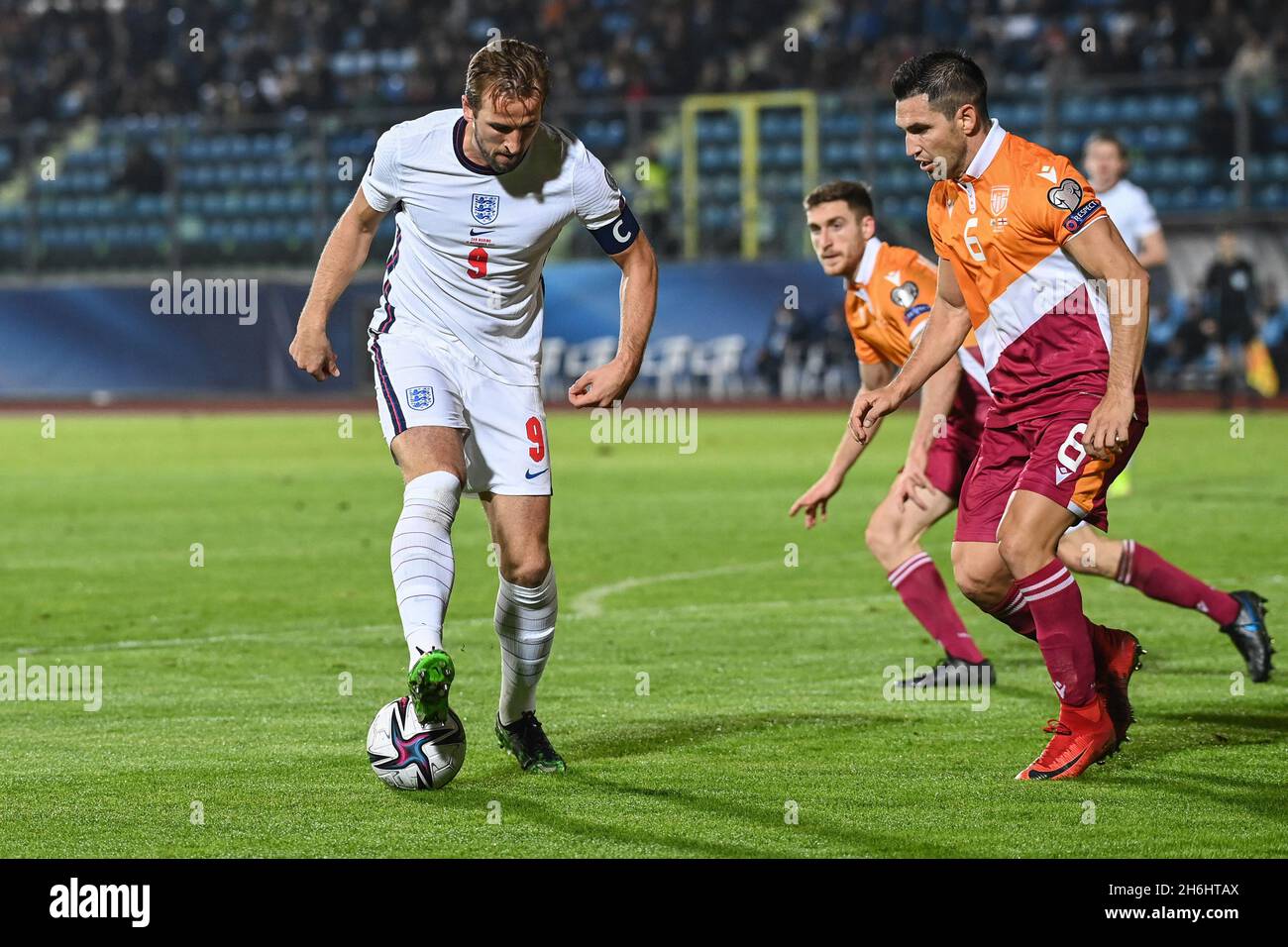 Stade de Saint-Marin, Saint-Marin, République de Saint-Marin, 15 novembre 2021, Harry Kane Hell pendant le Centre panaméricain de tennis - coupe du monde de la FIFA Banque D'Images