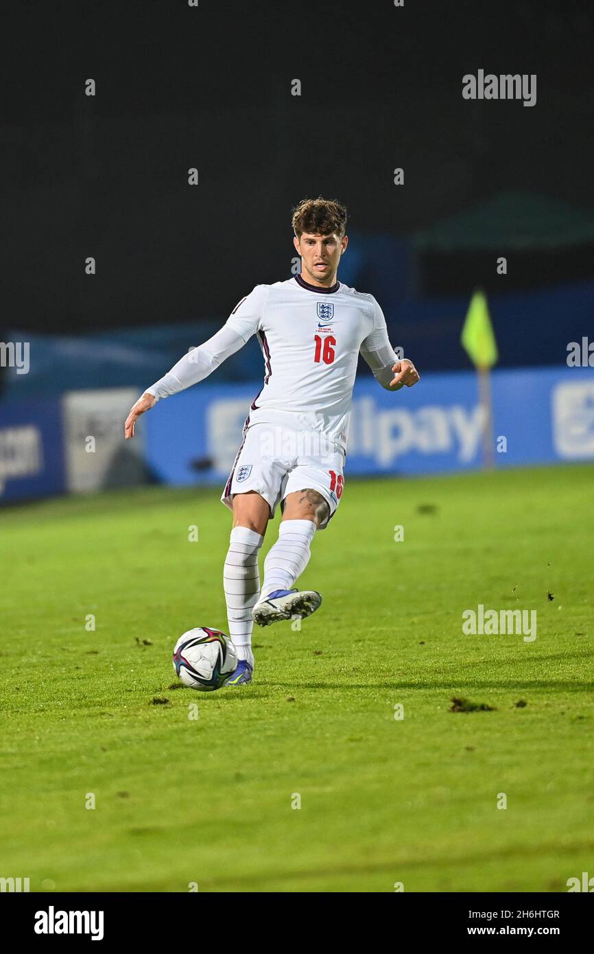 Stade de Saint-Marin, Saint-Marin, République de Saint-Marin, 15 novembre 2021, John Stones en action pendant le Centre de tennis panaméricain - coupe du monde de la FIFA Banque D'Images