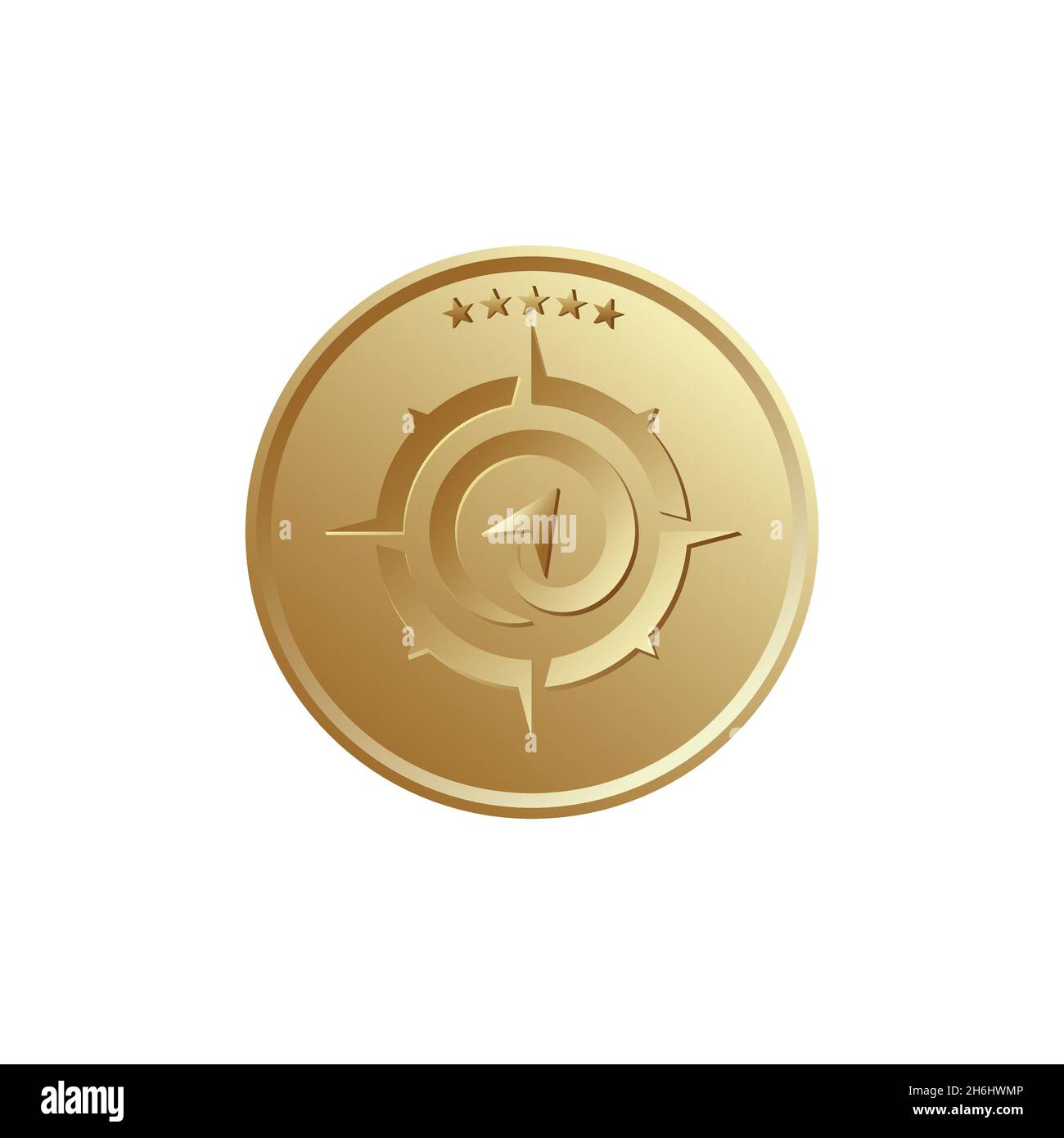 design vectoriel. logo créé à partir de pièces de monnaie avec concept de logo de boussole. Illustration de Vecteur
