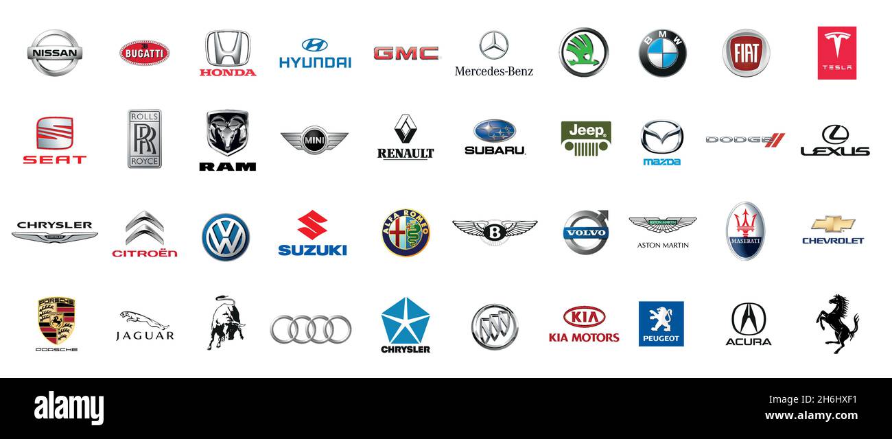 Kiev, UKRAINE - 22 novembre 2020: Collection de logos de différentes marques de voitures, vecteur isolé sur blanc Illustration de Vecteur Kiev, UKRAINE - 22 novembre 2020: Collection de logos de différentes marques de voitures, vecteur isolé sur blanc Illustration de Vecteur