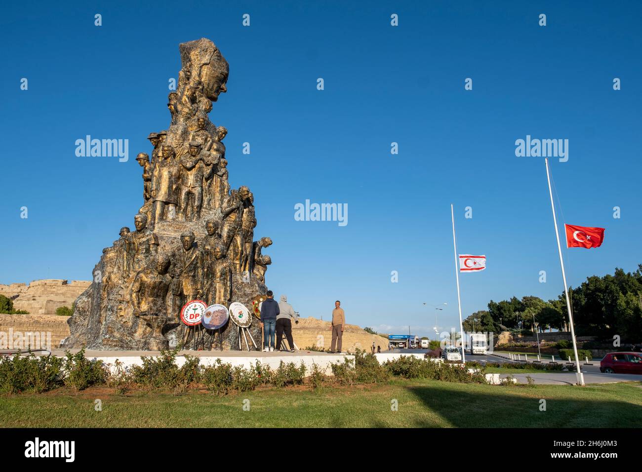 Victory Monument Ataturk Zafer Aniti, Famagusta (Gazimagusa), Chypre (Chypre du Nord). Banque D'Images