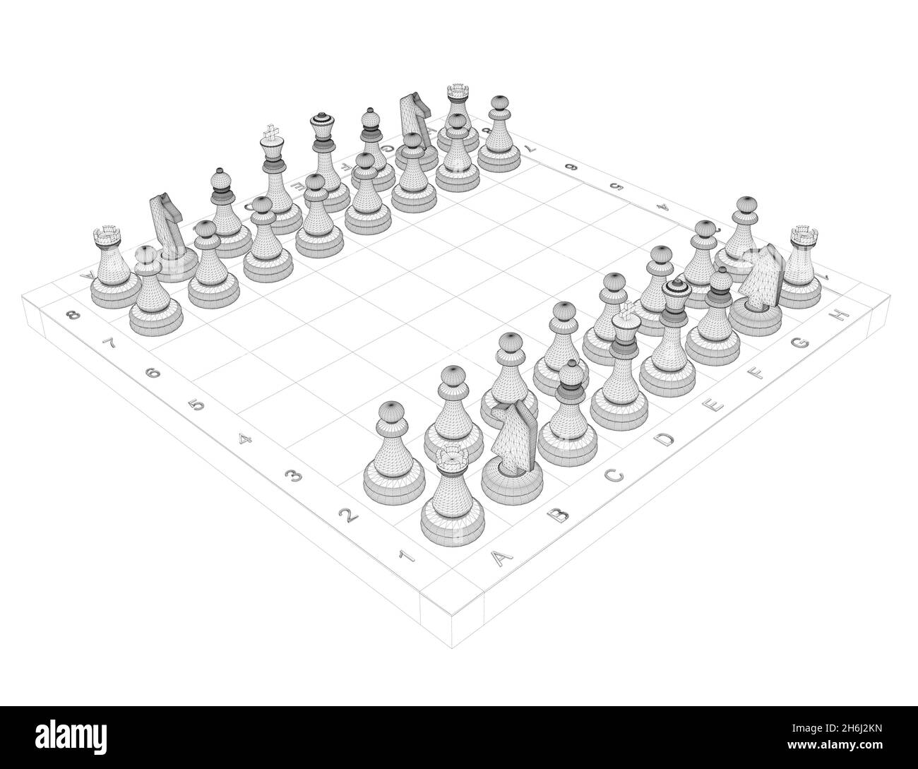 Image filaire de pièces d'échecs sur un échiquier à partir de lignes noires isolées sur fond blanc.Vue isométrique.3D.Illustration vectorielle Illustration de Vecteur Image filaire de pièces d'échecs sur un échiquier à partir de lignes noires isolées sur fond blanc.Vue isométrique.3D.Illustration vectorielle Illustration de Vecteur