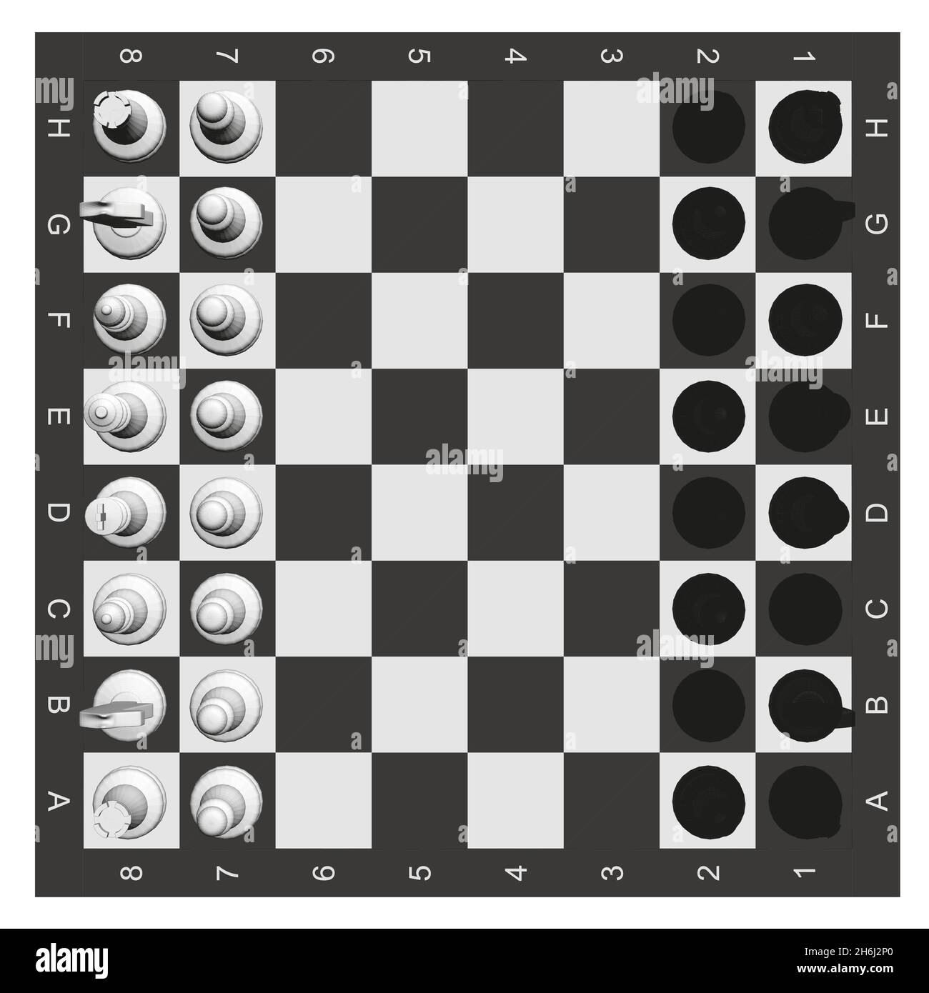 Pièces d'échecs sur un échiquier isolé sur un fond blanc.Vue de dessus.3D.Illustration vectorielle Illustration de Vecteur Pièces d'échecs sur un échiquier isolé sur un fond blanc.Vue de dessus.3D.Illustration vectorielle Illustration de Vecteur
