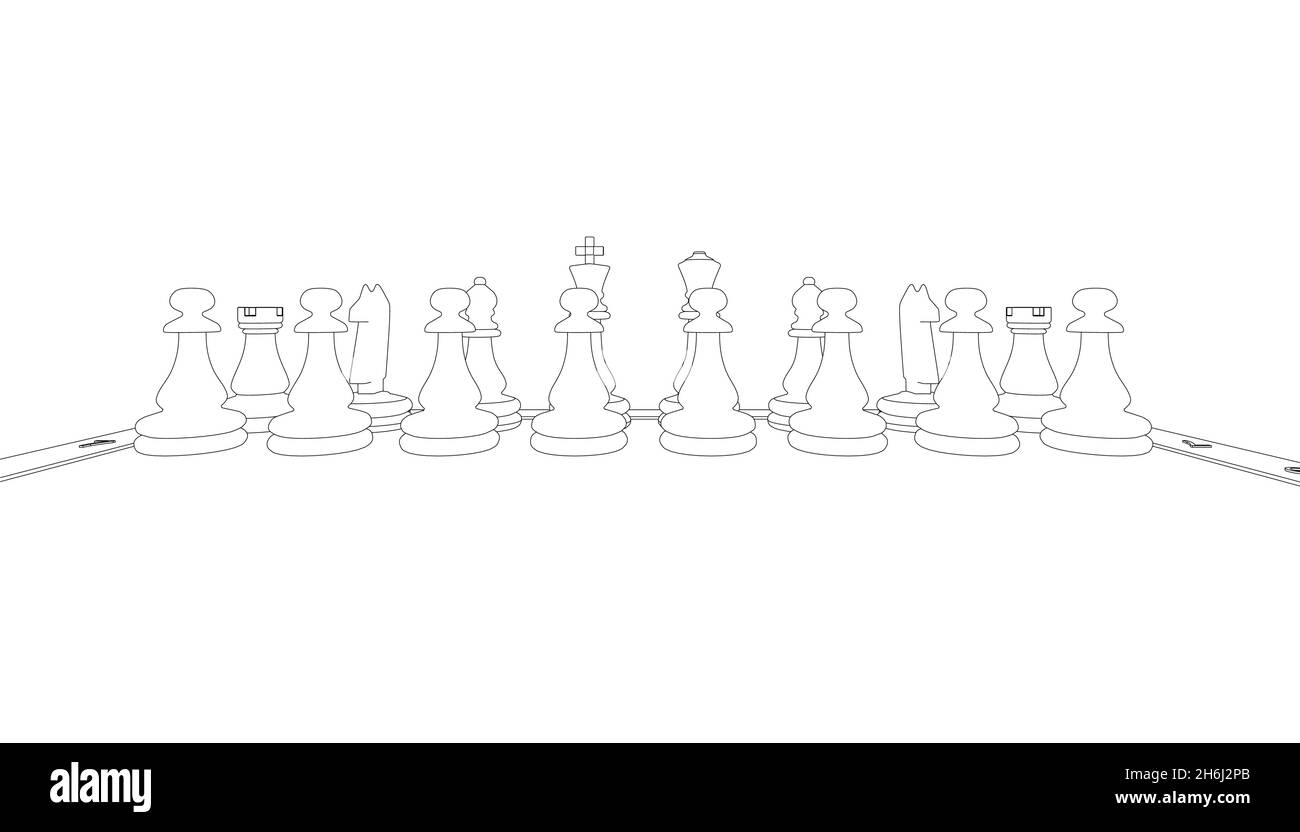 Le contour de la figure sur l'échiquier à partir de lignes noires isolées sur fond blanc.Vue avant.Illustration vectorielle Illustration de Vecteur Le contour de la figure sur l'échiquier à partir de lignes noires isolées sur fond blanc.Vue avant.Illustration vectorielle Illustration de Vecteur