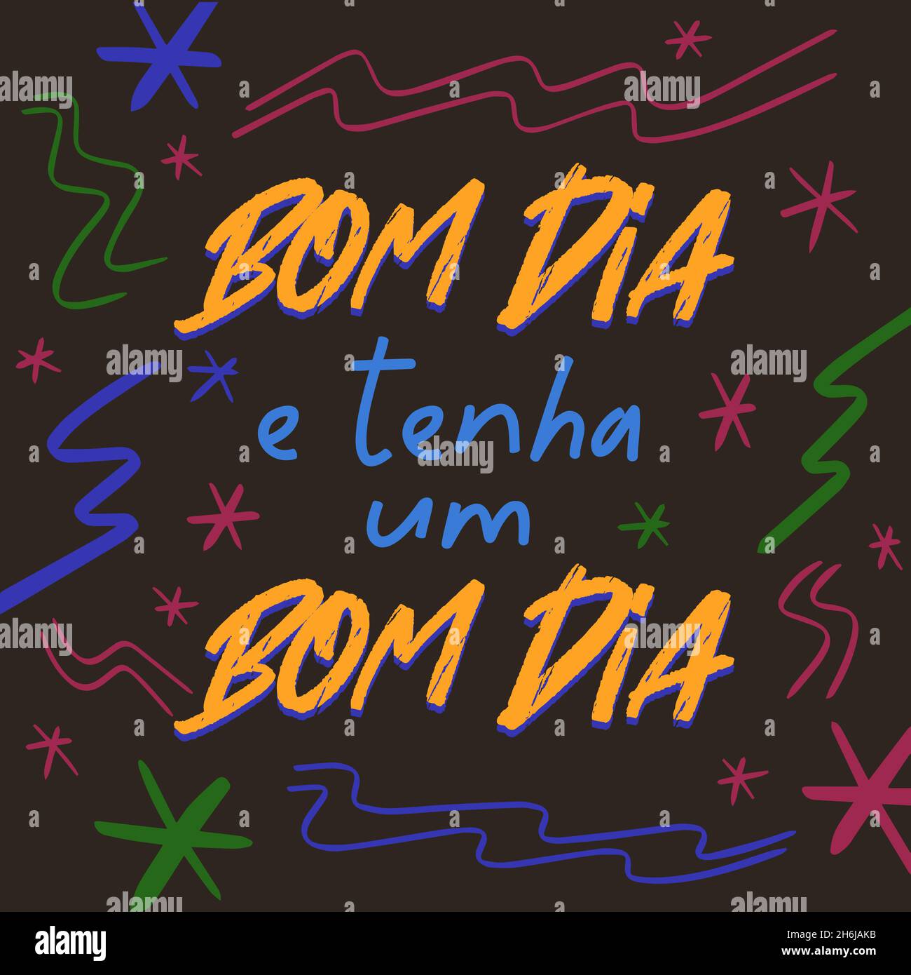 Affiche De Gentillesse En Portugais Bresilien Traduction Du Portugais Bresilien Bonjour Et Bonne Journee Image Vectorielle Stock Alamy