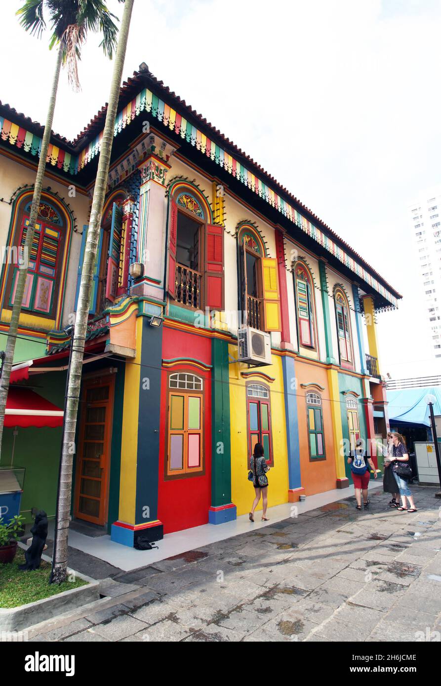 La villa chinoise historique Tan Teng Niah construite en 1900 et située à Little India sur Curbau Road, Singapour. Banque D'Images