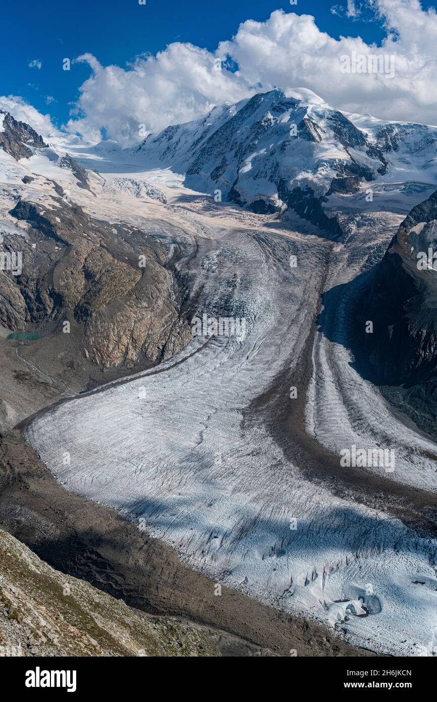 Montagnes et glacier sur les Alpes de Pennine, Gornergrat, Zermatt, Valais, Suisse,Europe Banque D'Images