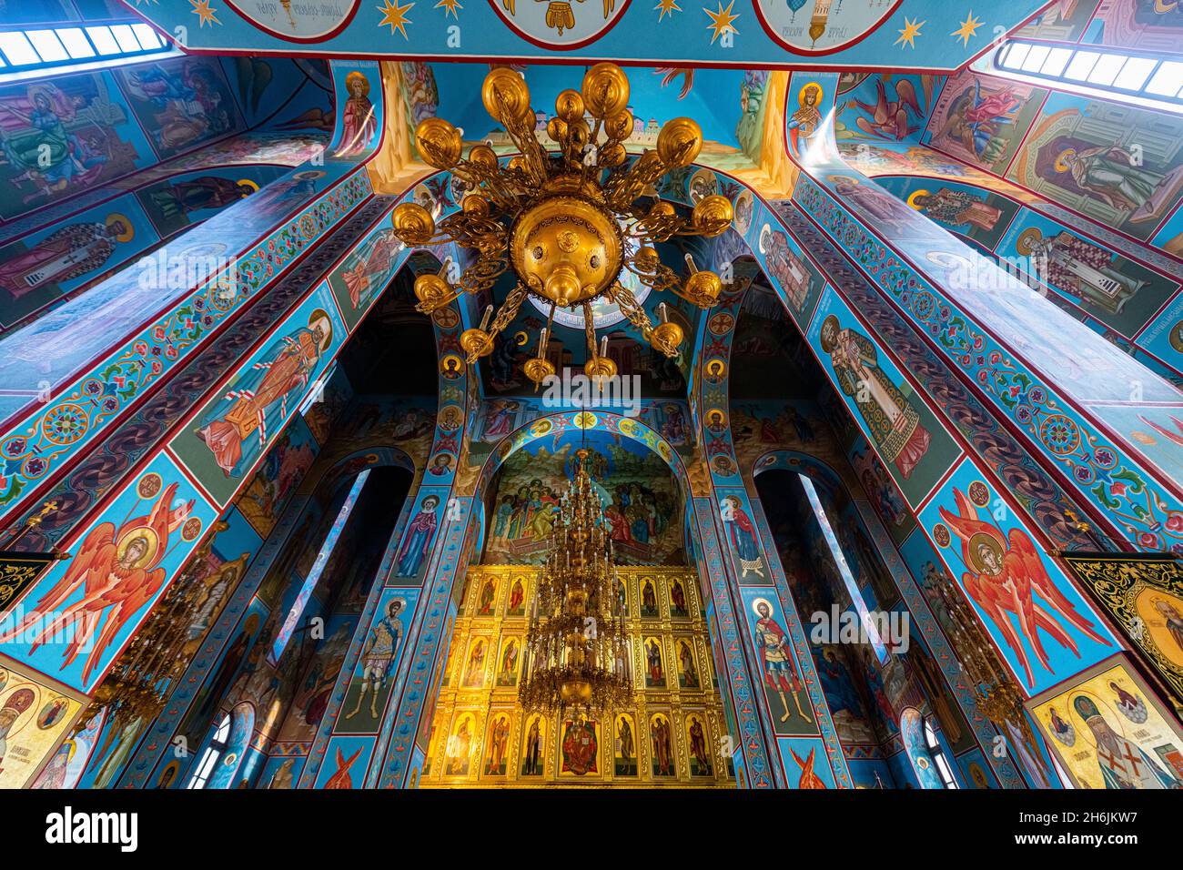 Intérieur de la cathédrale Abakan de la Transfiguration, Abakan, République de Khakassia, Russie, Eurasie Banque D'Images