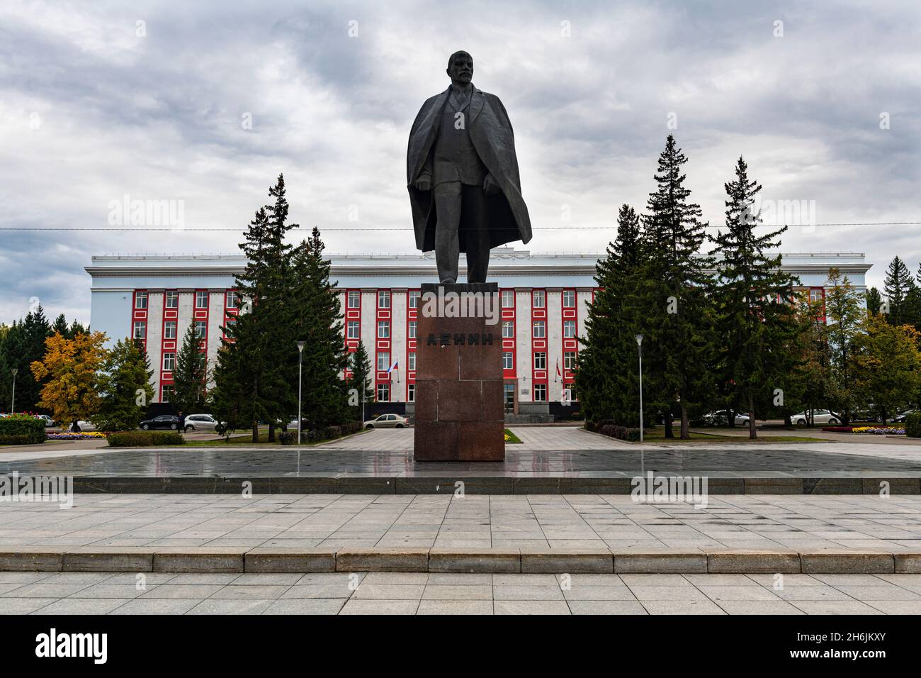 Statue de Lénine, Barnaul, Altaï Krai, Russie, Eurasie Banque D'Images