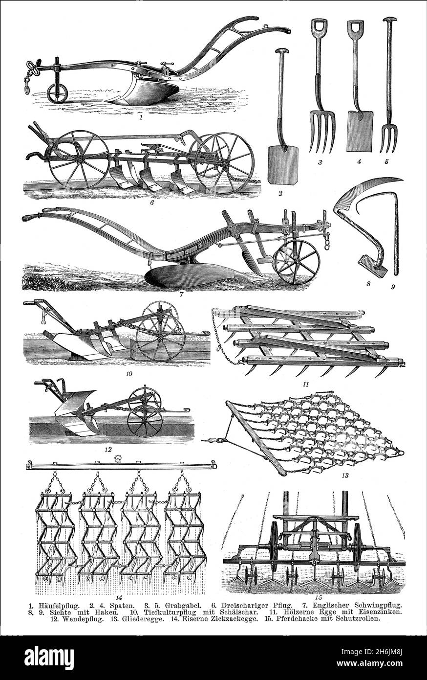 Matériel agricole, 19e siècle Banque D'Images