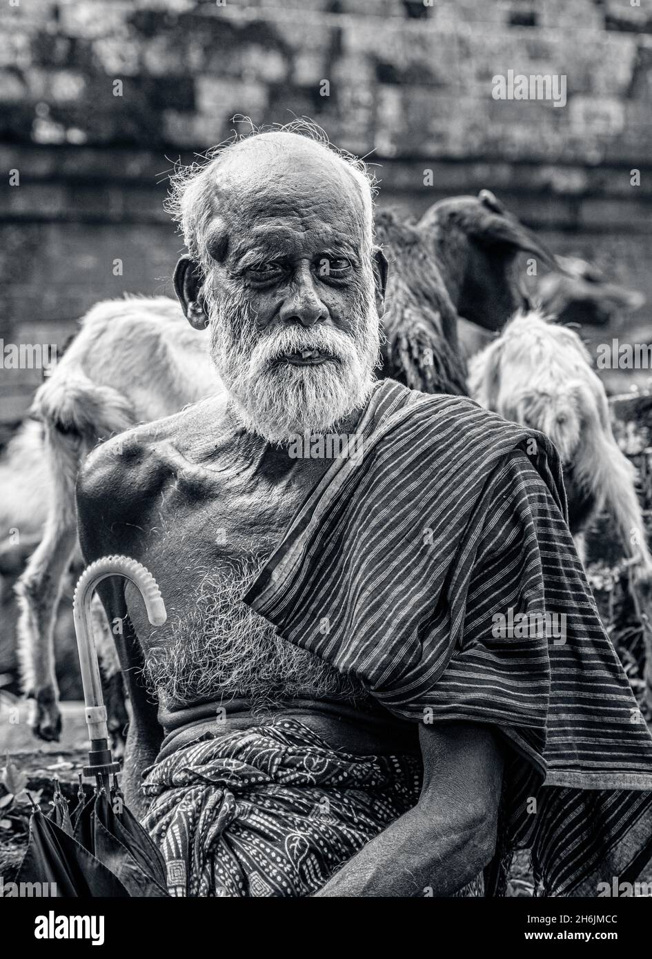 un pauvre indien oldman Banque D'Images